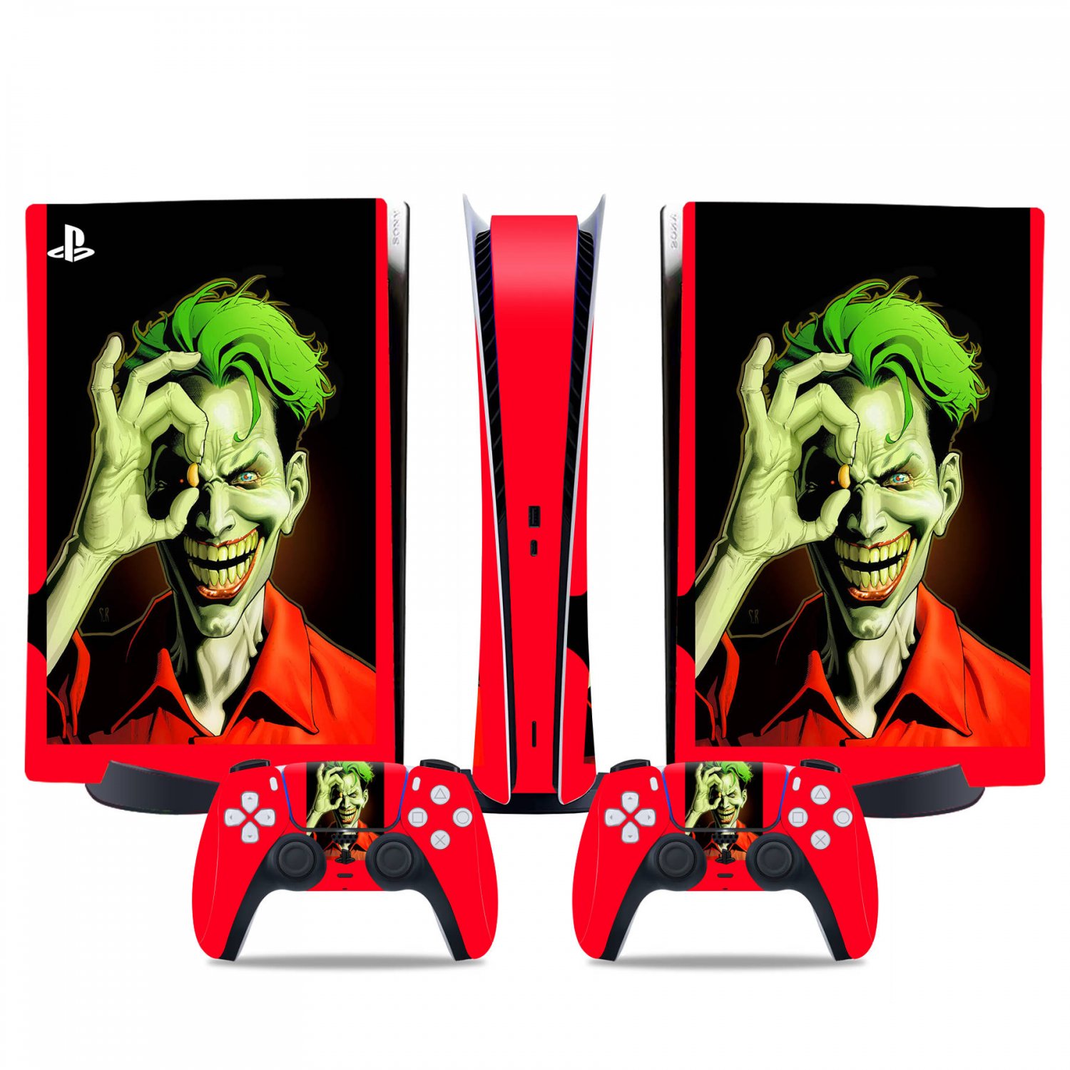 Joker decal skin for PS5 digital Console & 2 Controllers
