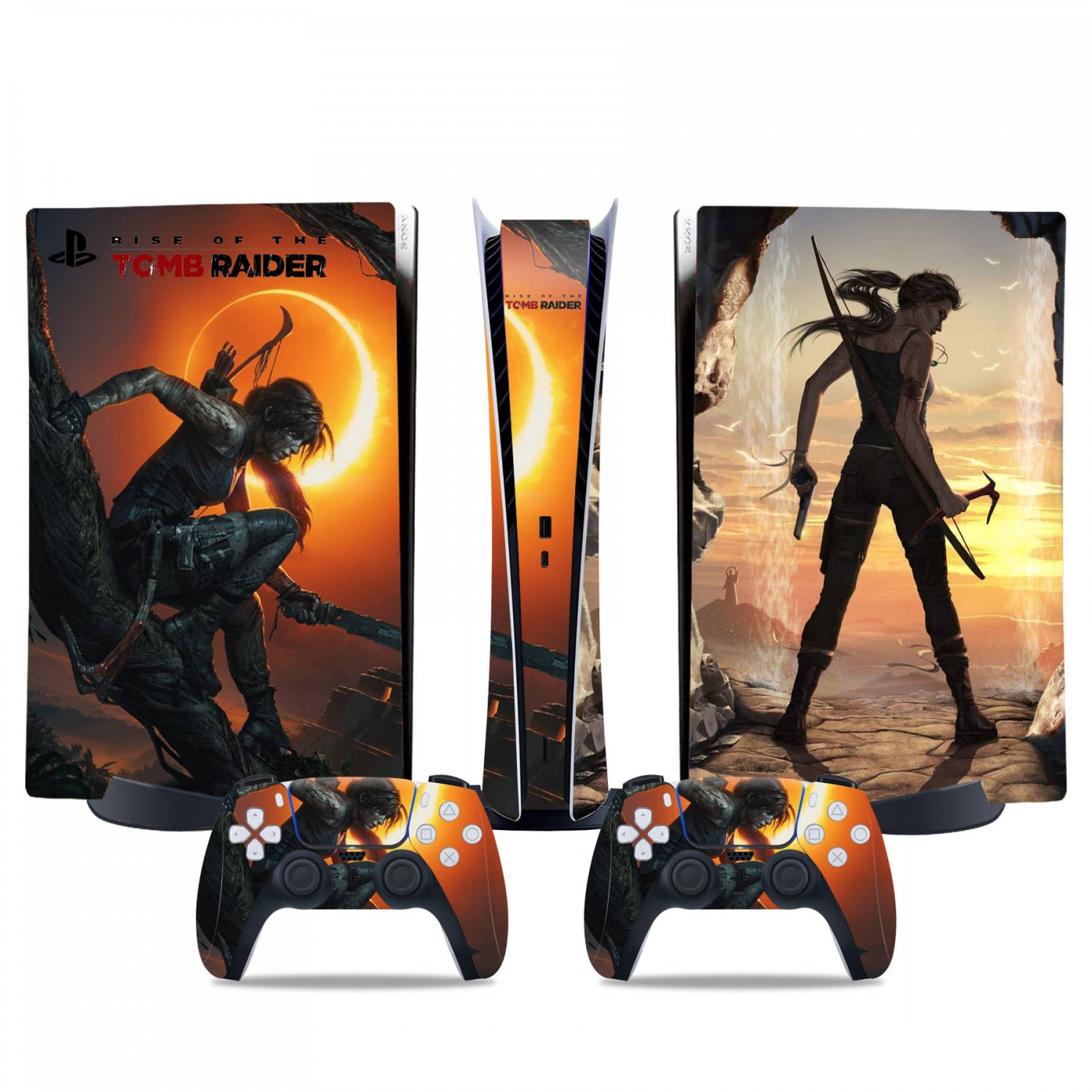 Tomb Raider decal skin for PS5 digital Console & 2 Controllers