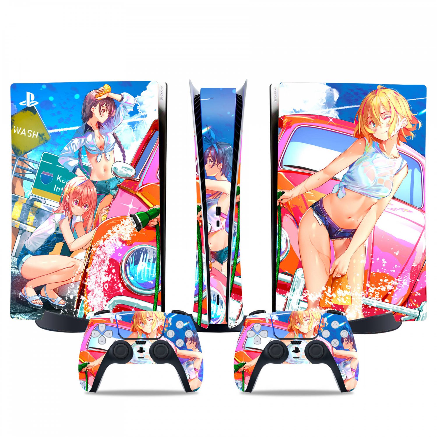 Anime decal skin for PS5 digital Console & 2 Controllers