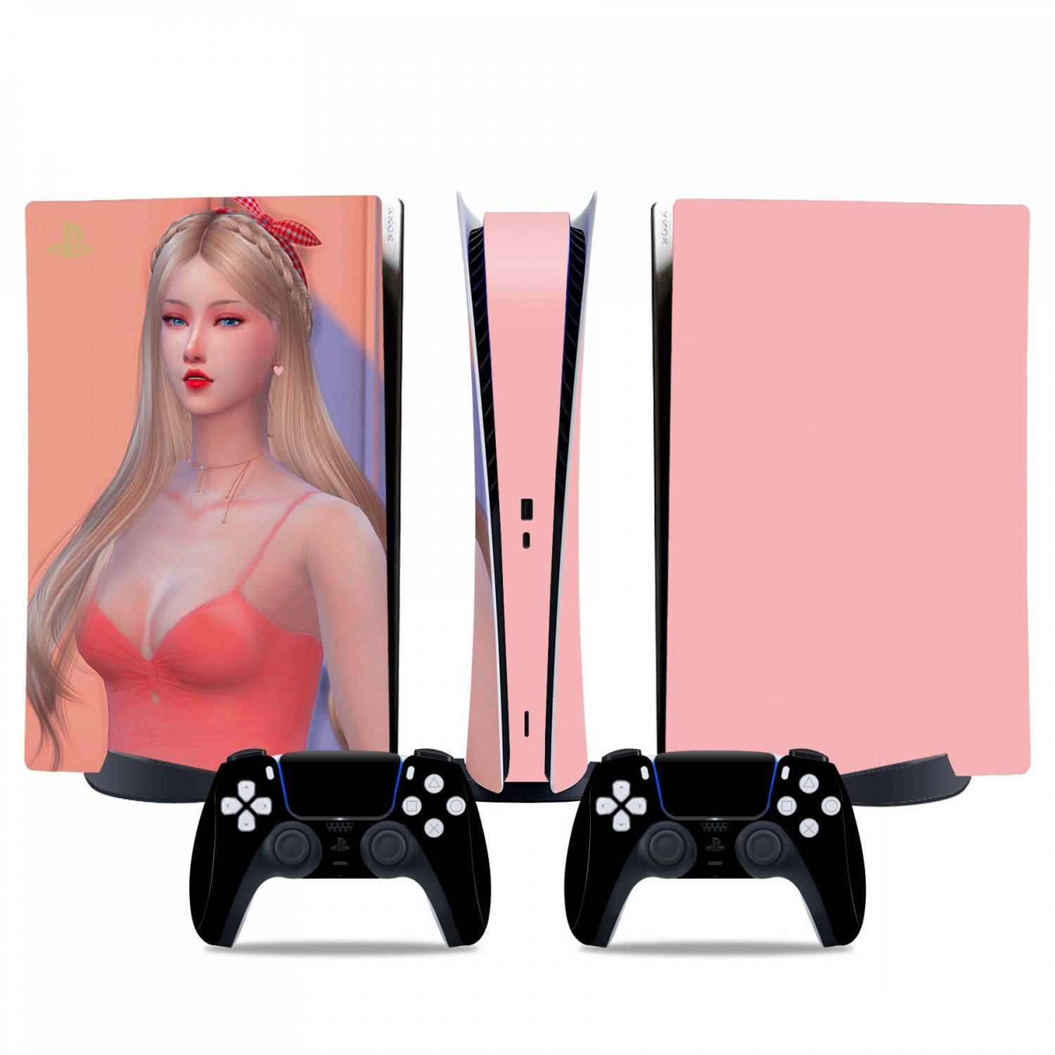 Pretty Girl decal skin for PS5 digital Console & 2 Controllers
