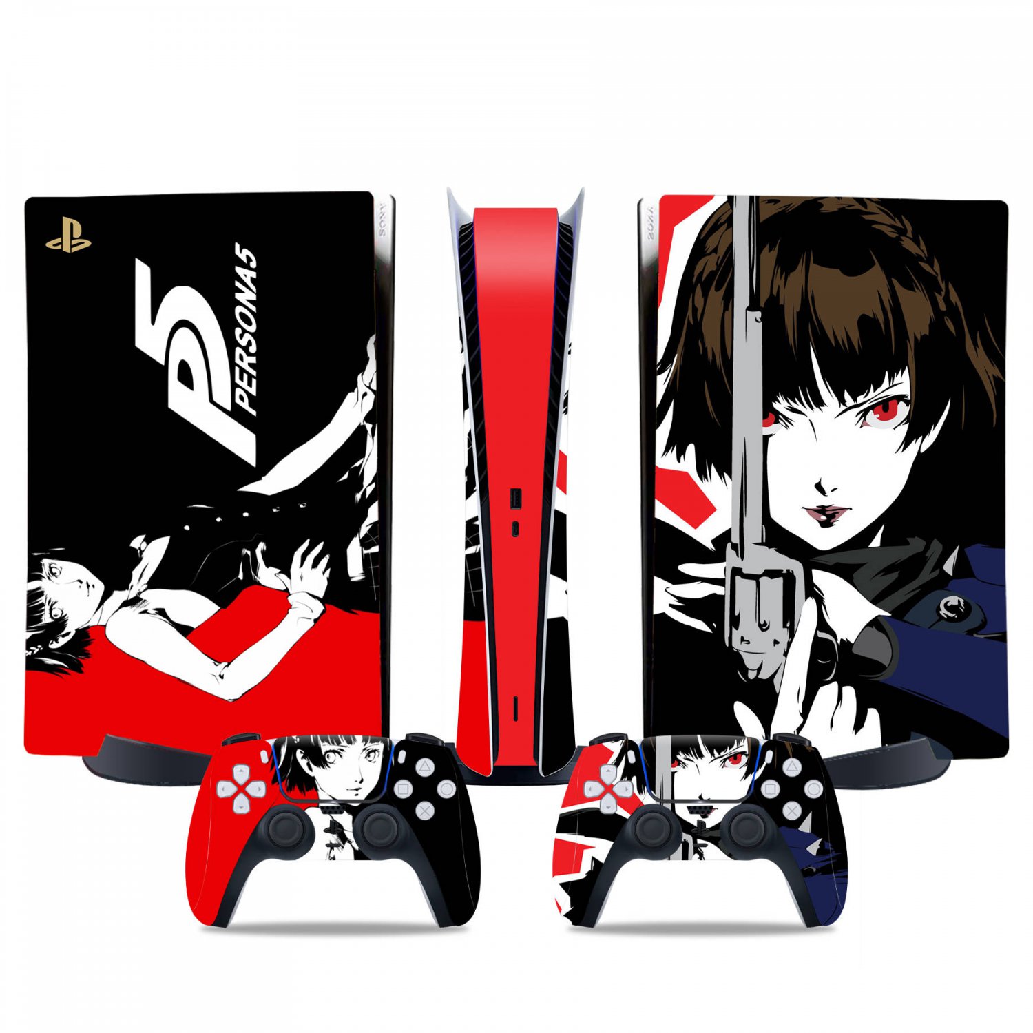 Persona 5 decal skin for PS5 digital Console & 2 Controllers
