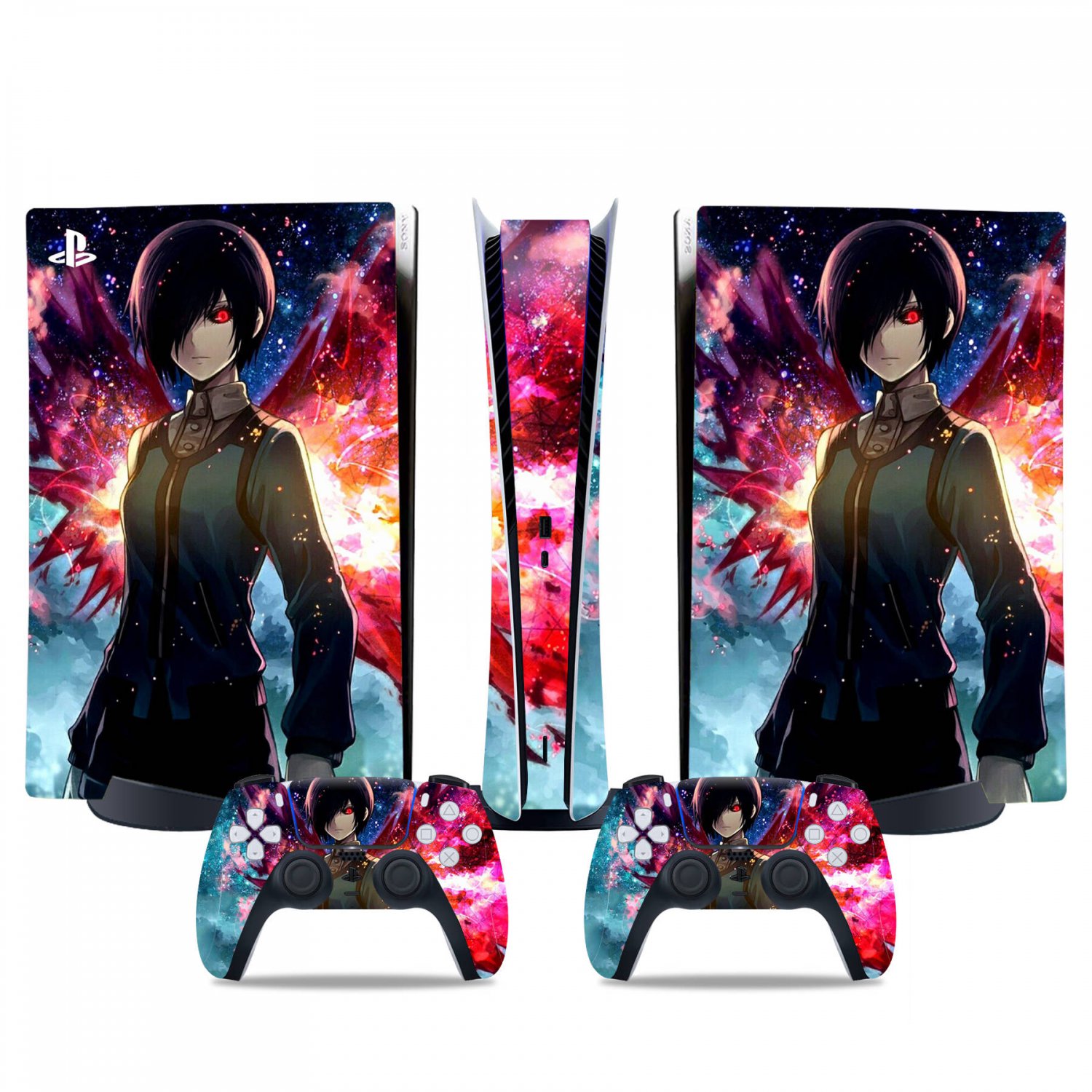Anime decal skin for PS5 digital Console & 2 Controllers