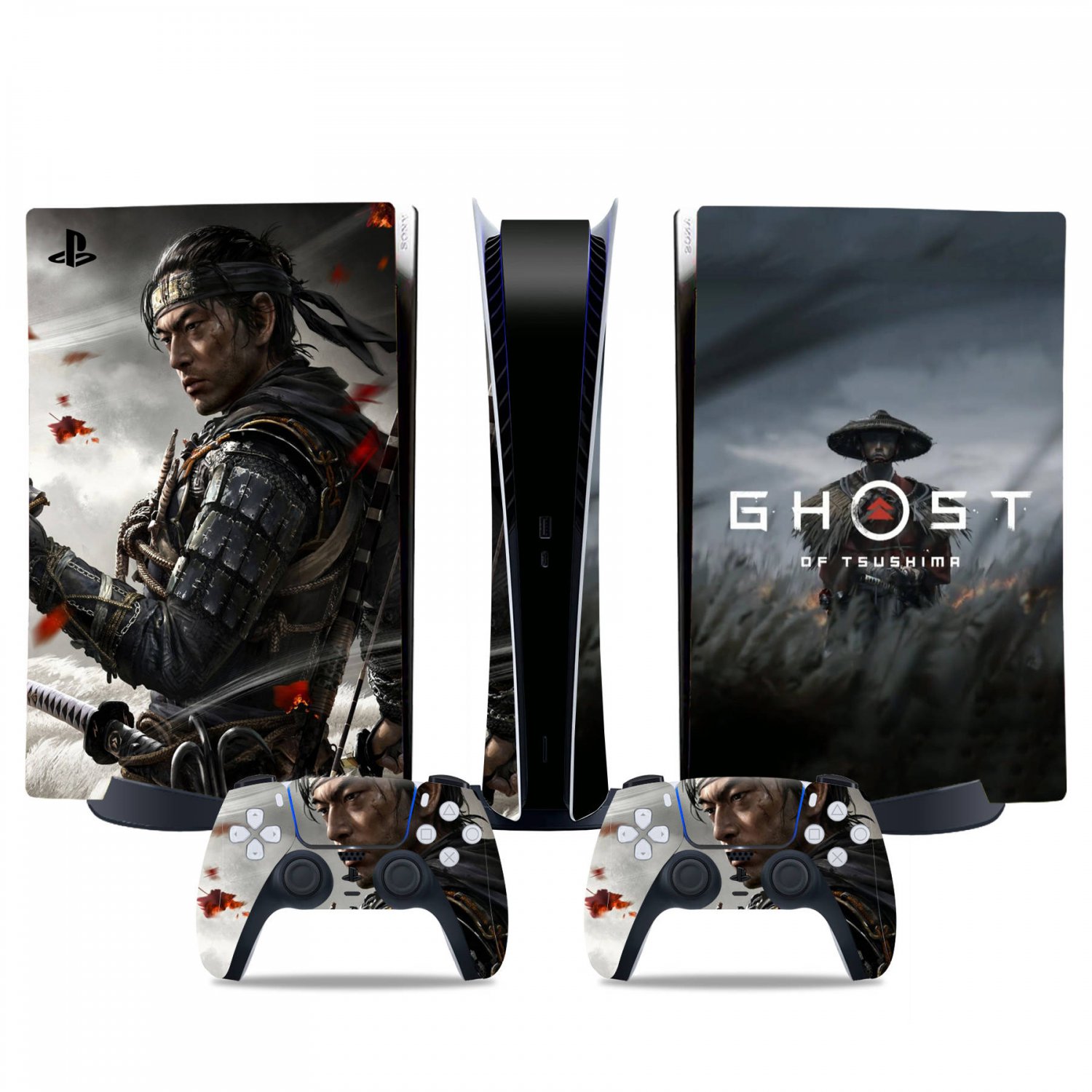 Ghost of Tsushima decal skin for PS5 digital Console & 2 Controllers