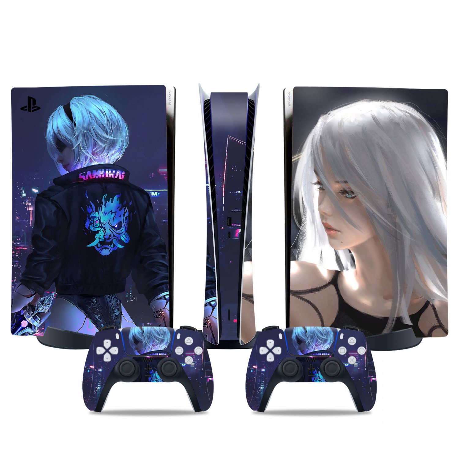 Samurai decal skin for PS5 digital Console & 2 Controllers