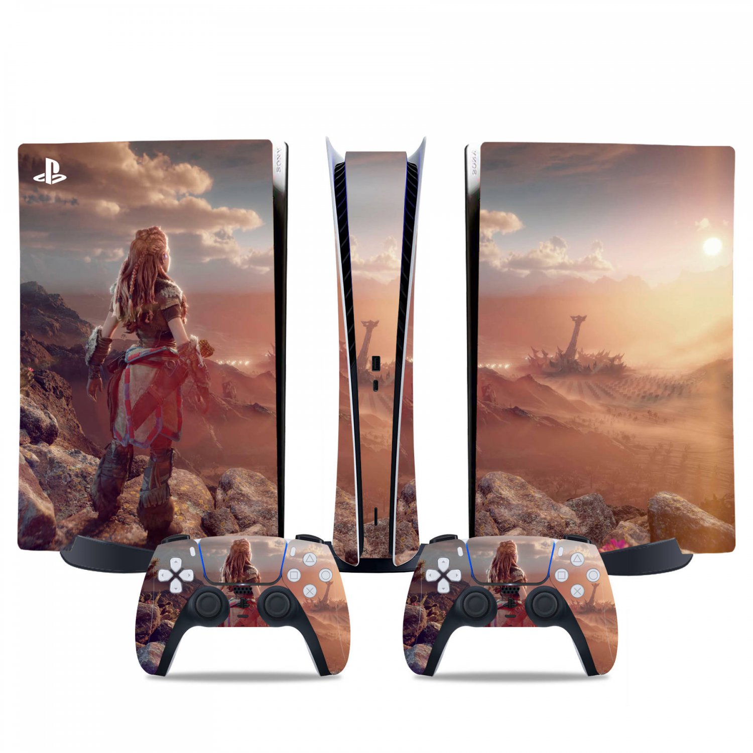 Horizon Zero Dawn decal skin for PS5 digital Console & 2 Controllers