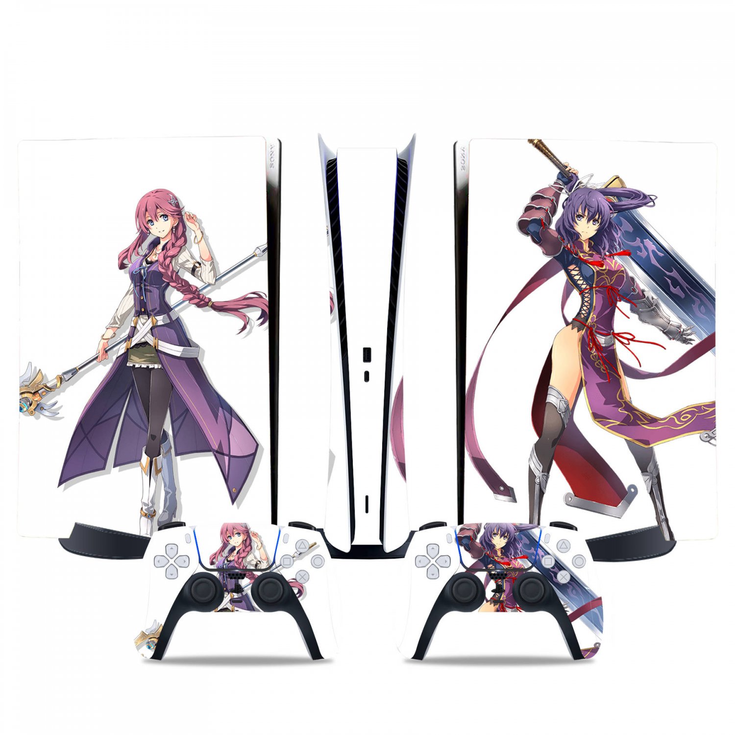 Anime decal skin for PS5 digital Console & 2 Controllers