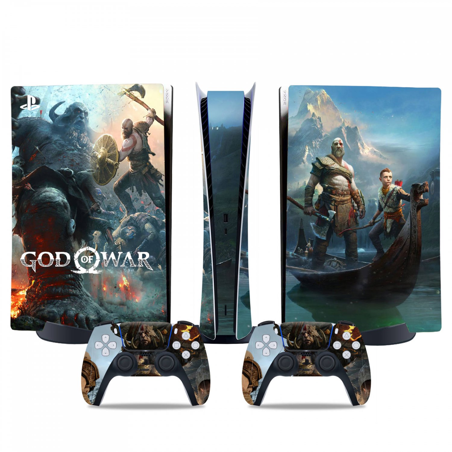 God of War decal skin for PS5 digital Console & 2 Controllers