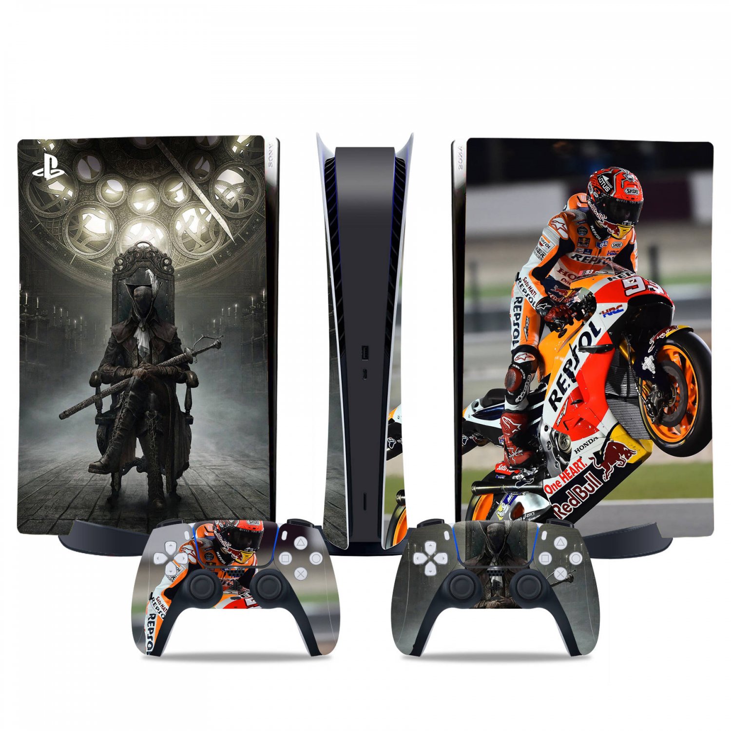 Bloodborne decal skin for PS5 digital Console & 2 Controllers