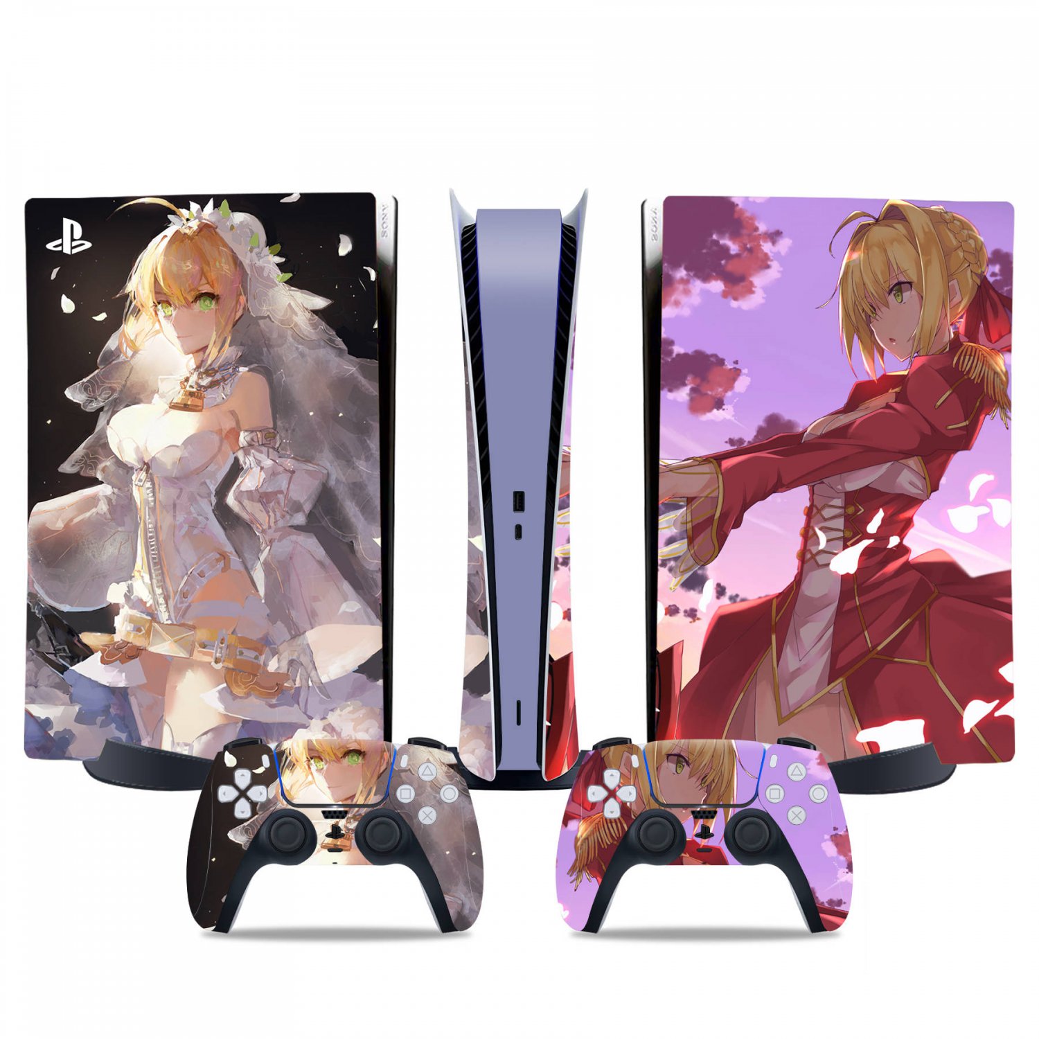 Anime decal skin for PS5 digital Console & 2 Controllers