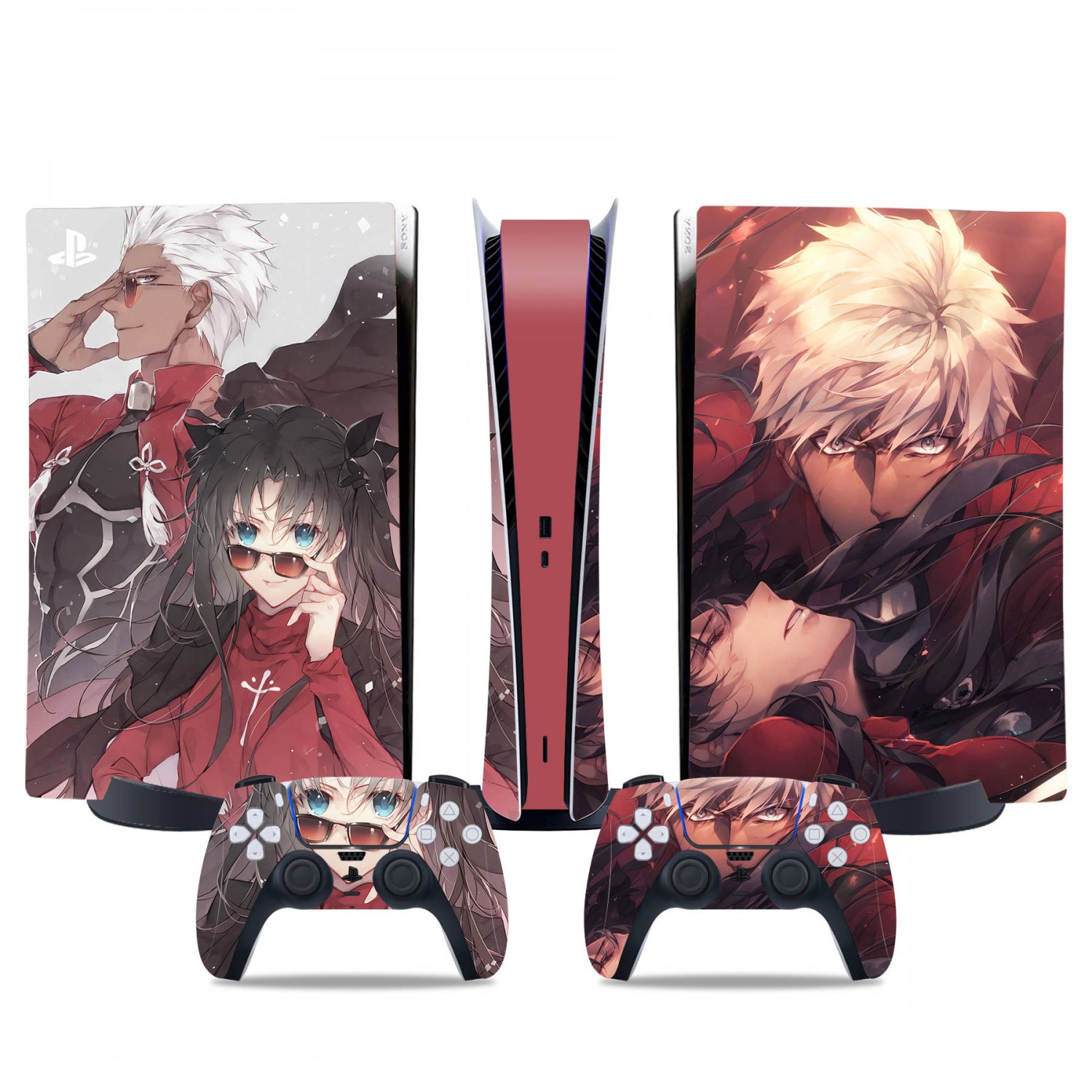 Anime decal skin for PS5 digital Console & 2 Controllers