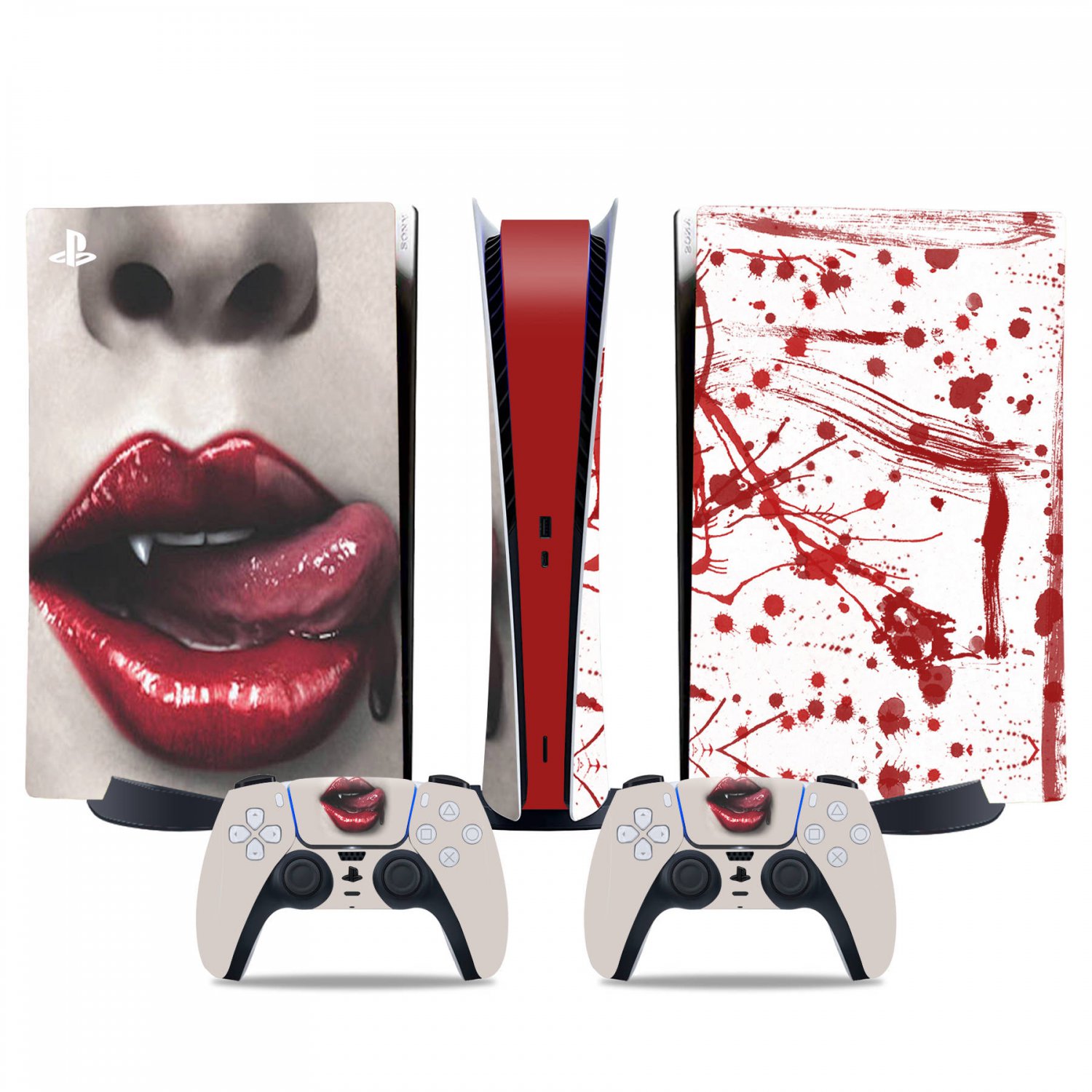 Blood drops decal skin for PS5 digital Console & 2 Controllers