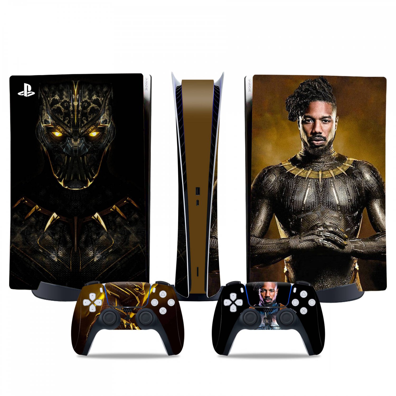Black Panther decal skin for PS5 digital Console & 2 Controllers