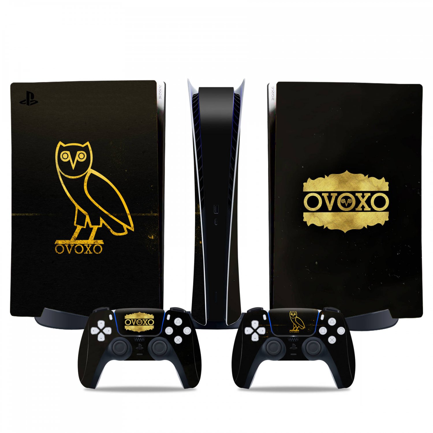 Ovoxo decal skin for PS5 digital Console & 2 Controllers