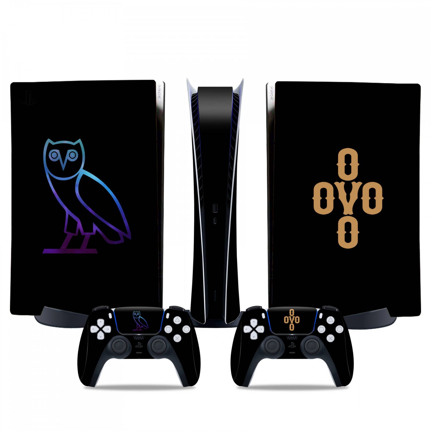 Ovoxo decal skin for PS5 digital Console & 2 Controllers