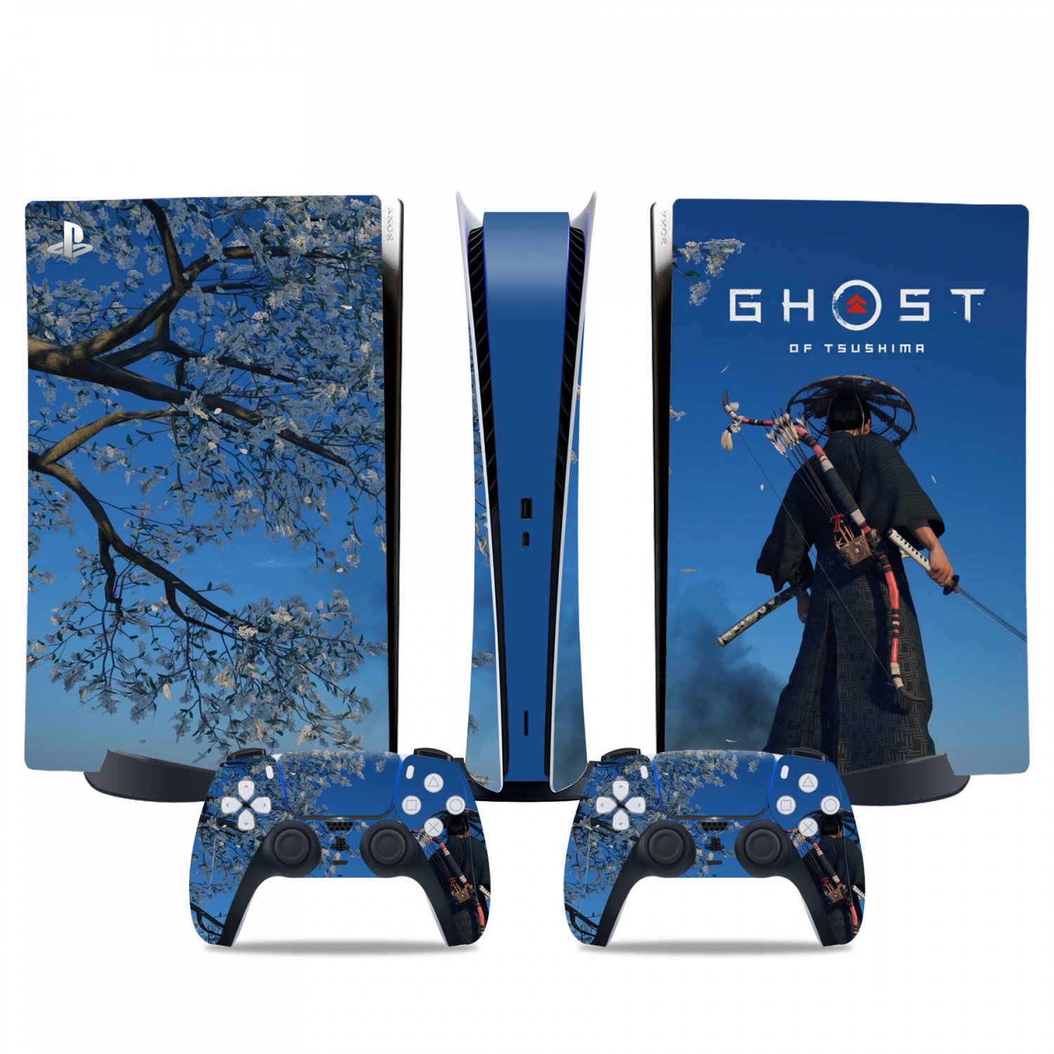 Ghost of Tsushima decal skin for PS5 digital Console & 2 Controllers