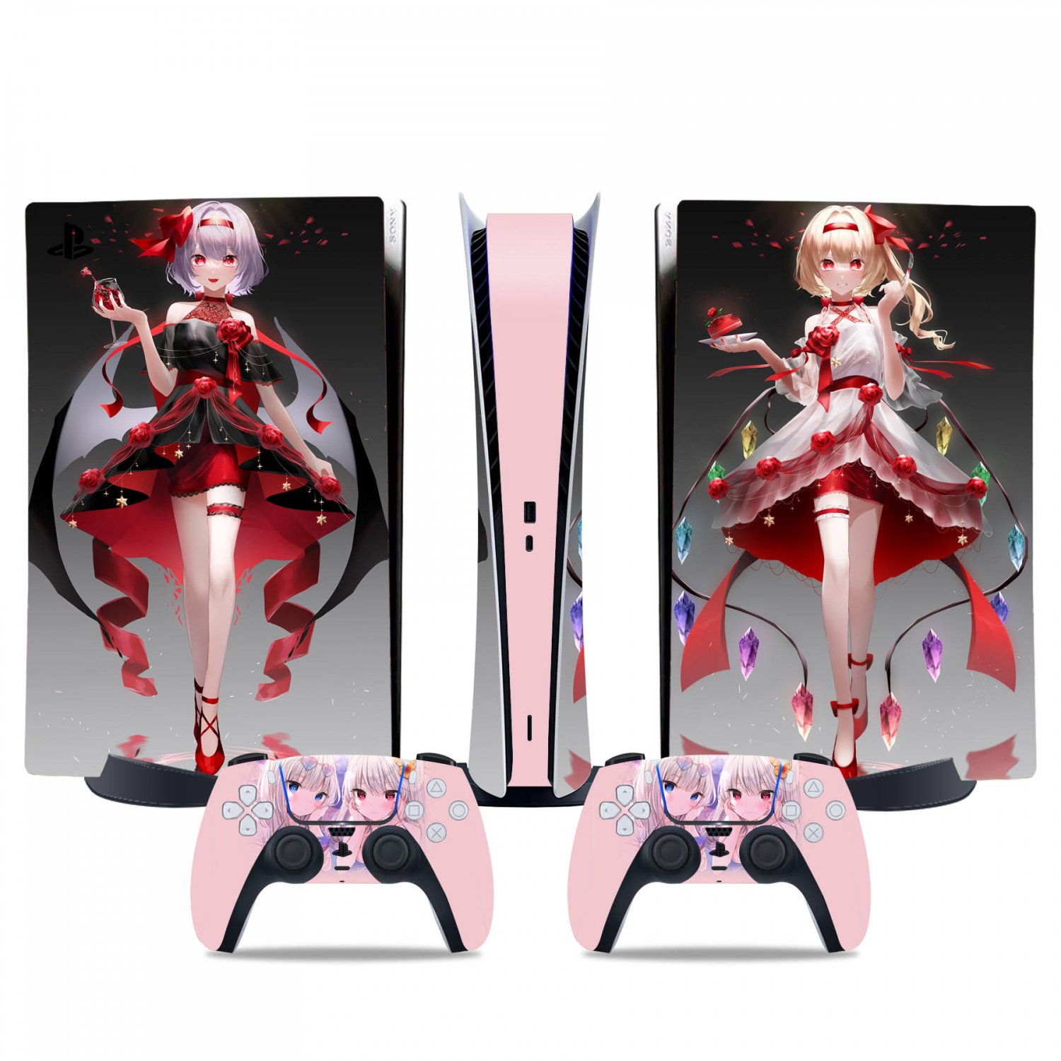 Anime Girl decal skin for PS5 digital Console & 2 Controllers