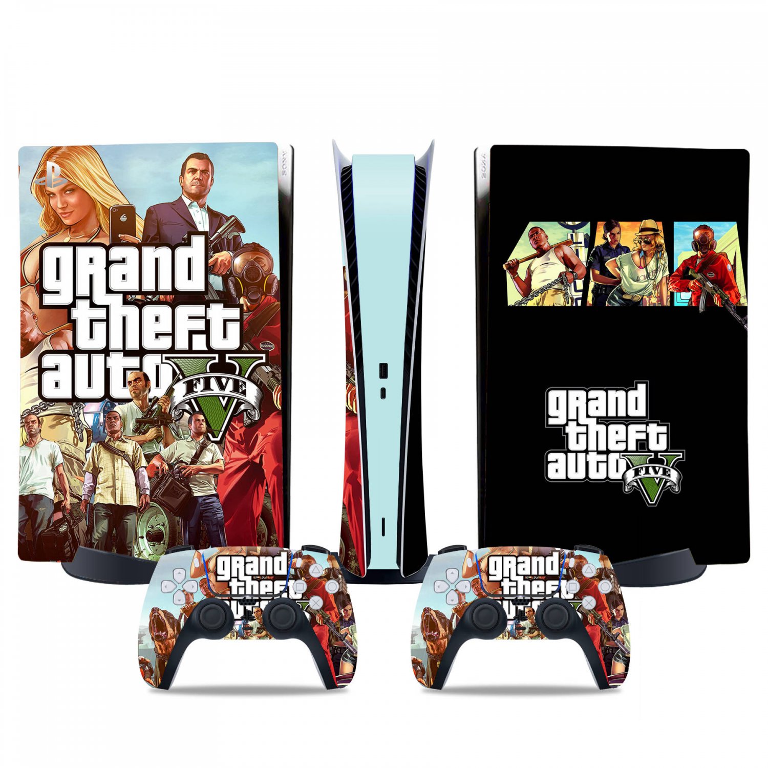 Grand Theft Auto decal skin for PS5 digital Console & 2 Controllers