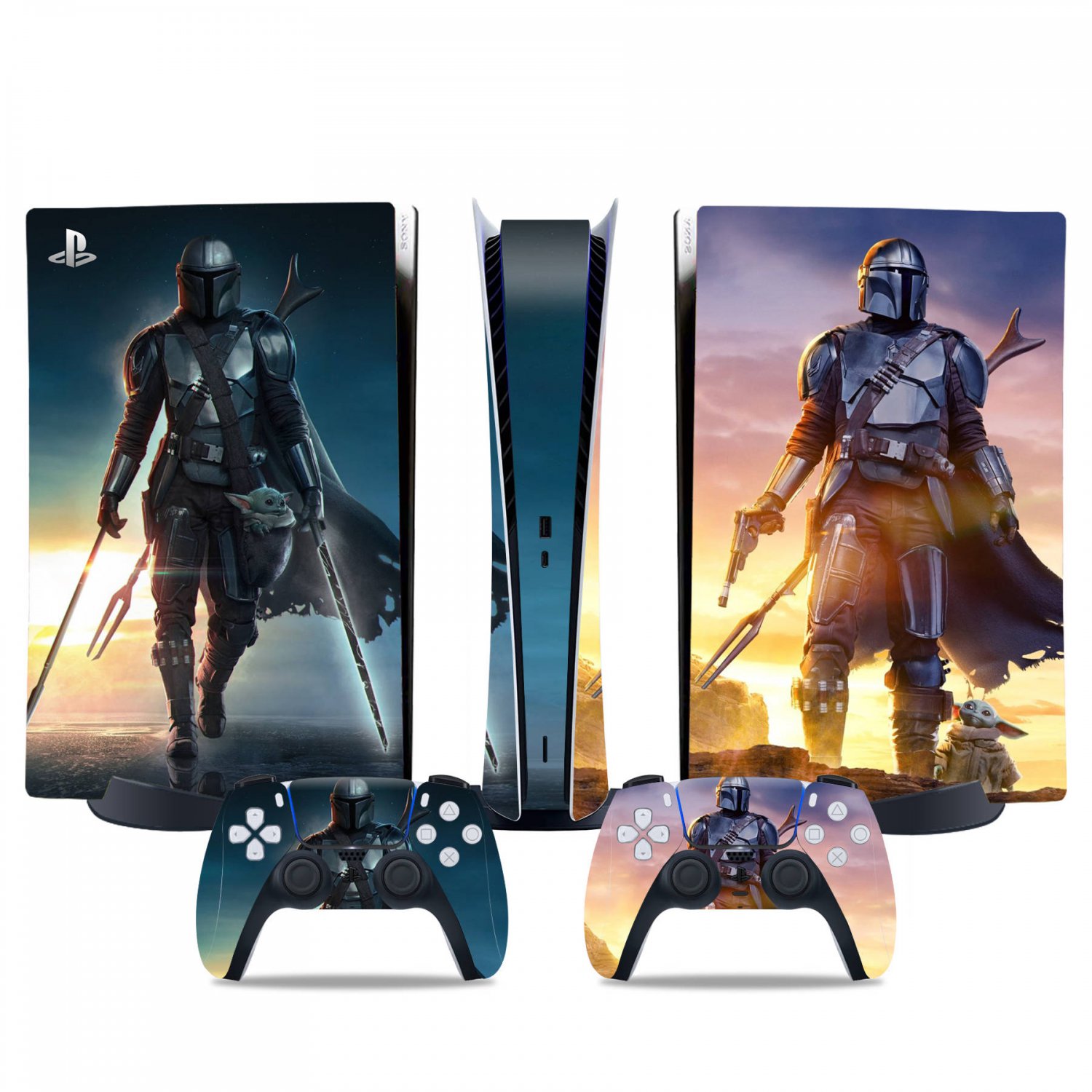 The Mandalorian decal skin for PS5 digital Console & 2 Controllers