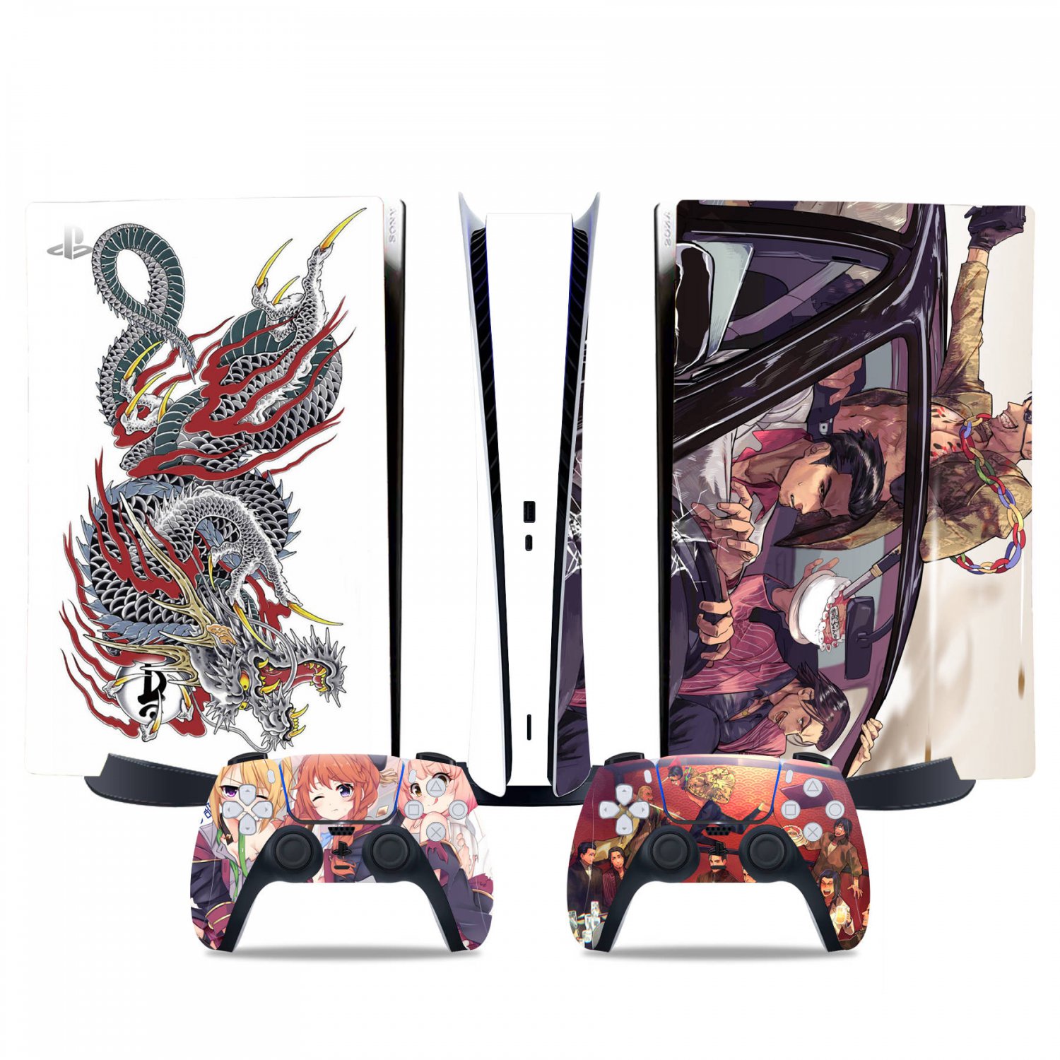 Yakuza decal skin for PS5 digital Console & 2 Controllers