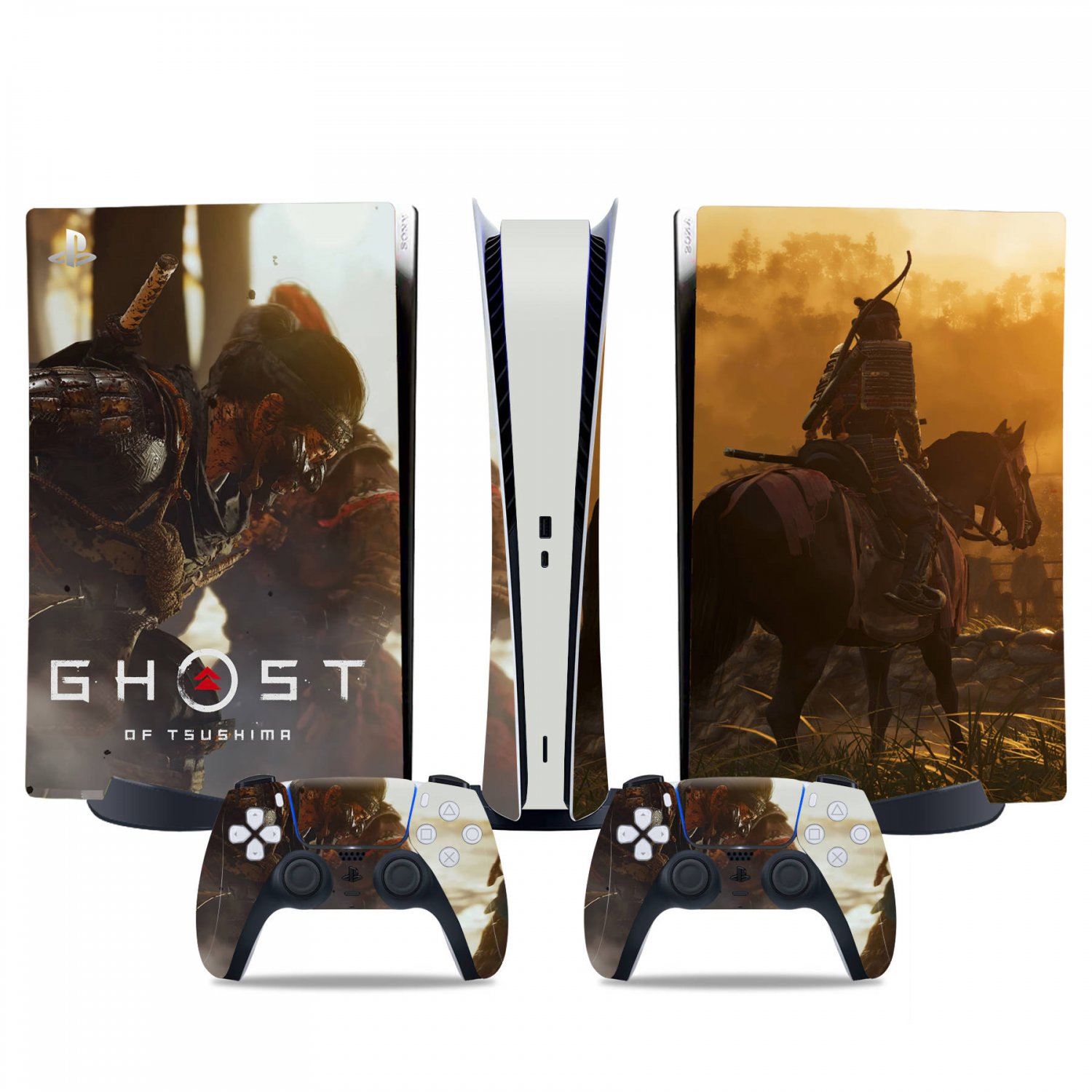 Ghost of Tsushima decal skin for PS5 digital Console & 2 Controllers