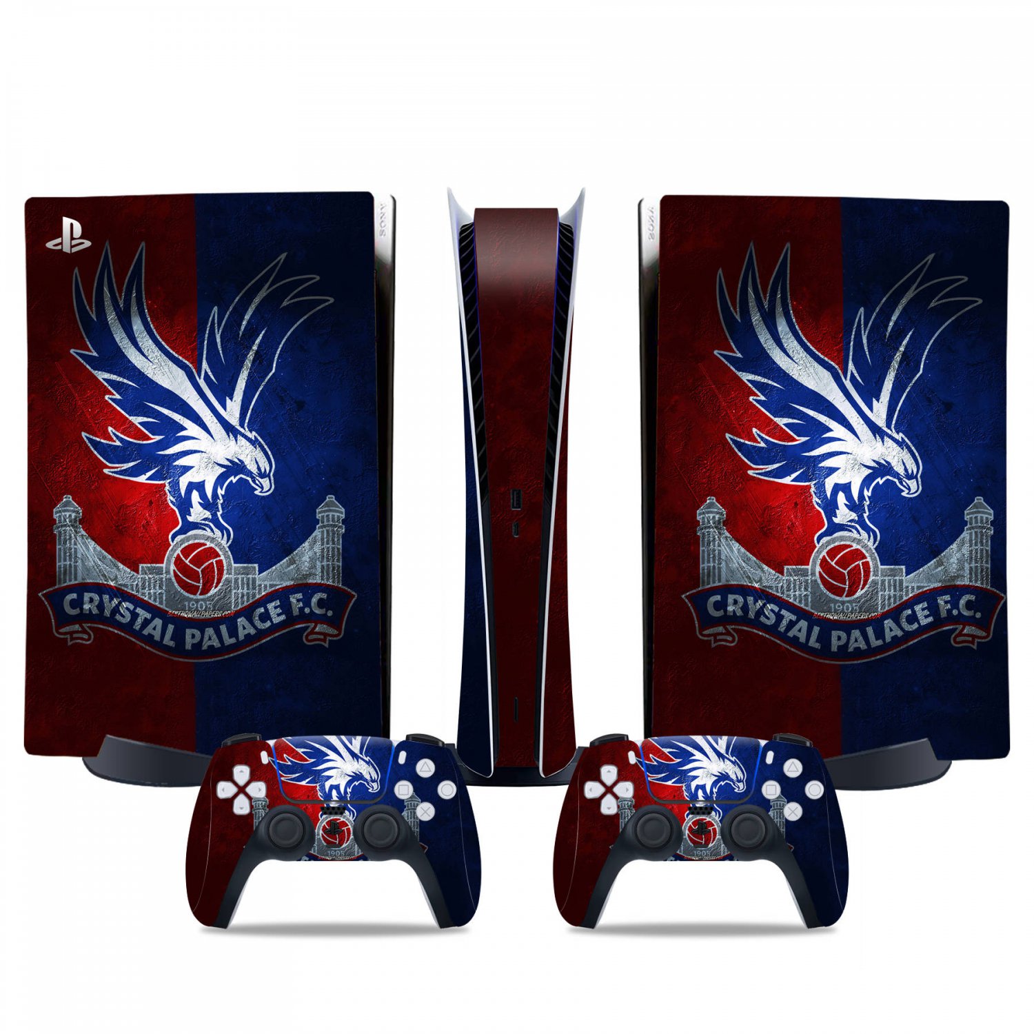 Crystal Palece FC decal skin for PS5 digital Console & 2 Controllers