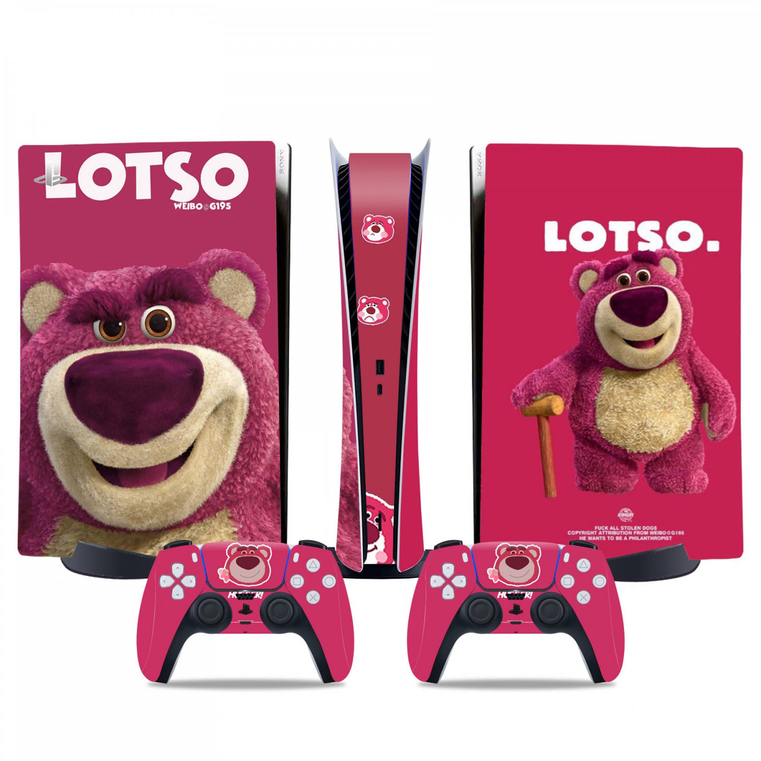 Lotso decal skin for PS5 digital Console & 2 Controllers