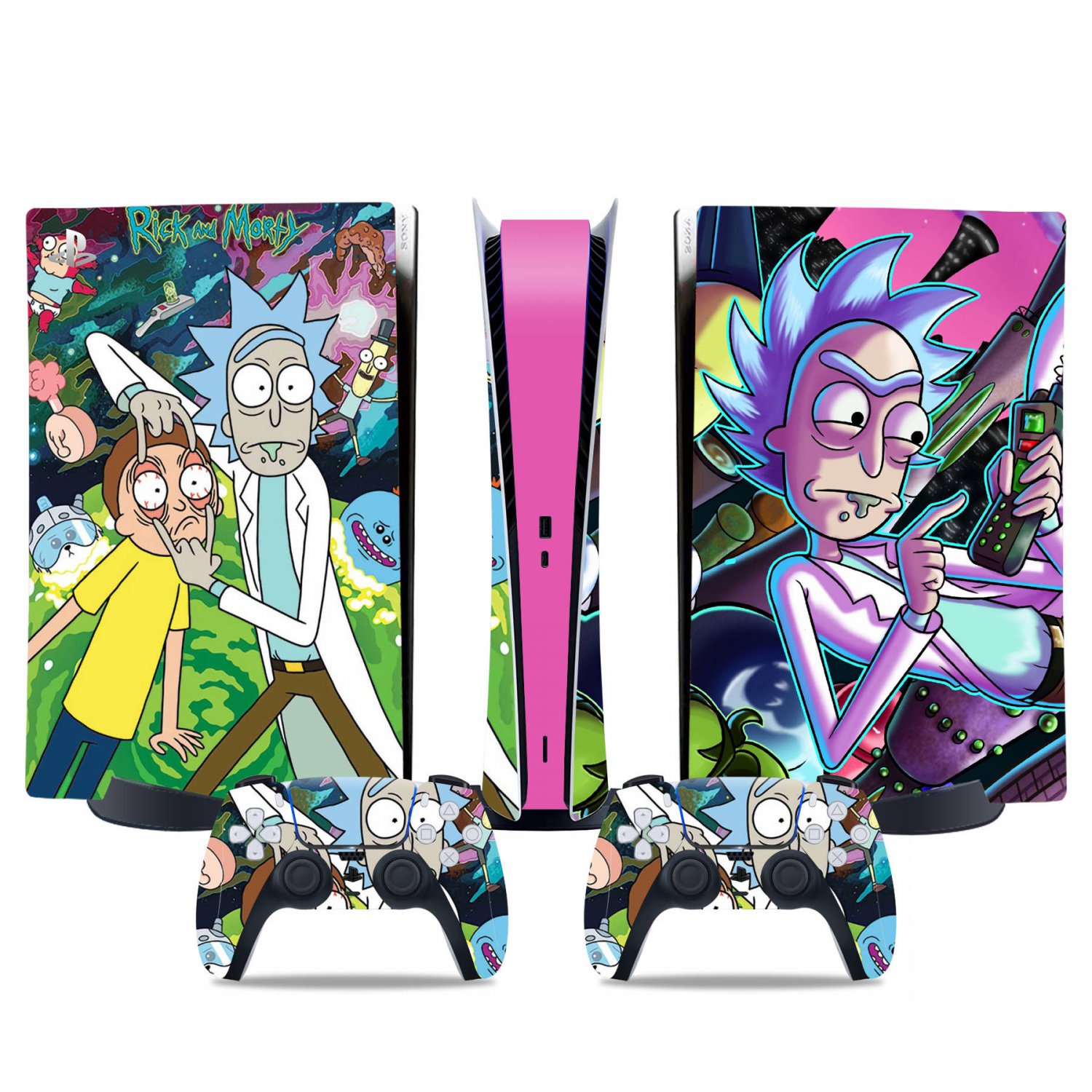 Rick and Morty decal skin for PS5 digital Console & 2 Controllers