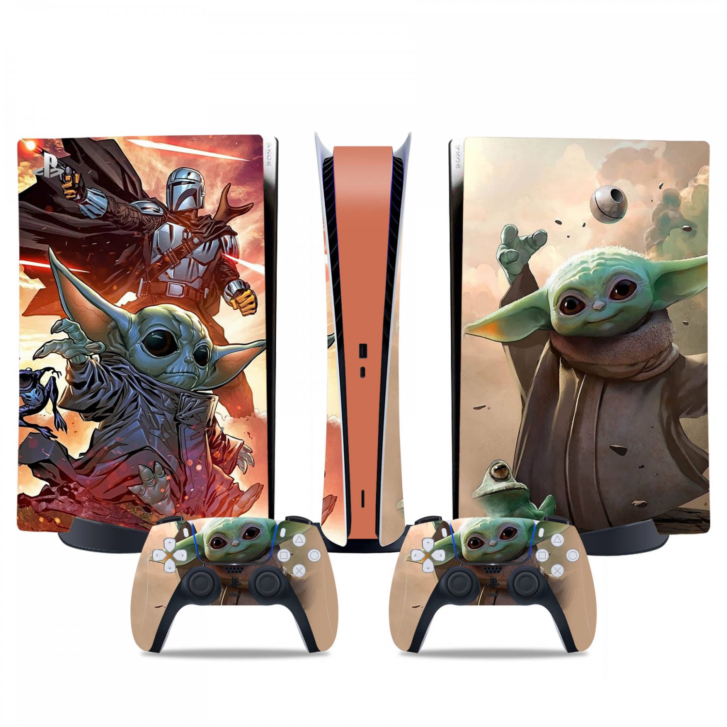 The Mandalorian decal skin for PS5 digital Console & 2 Controllers