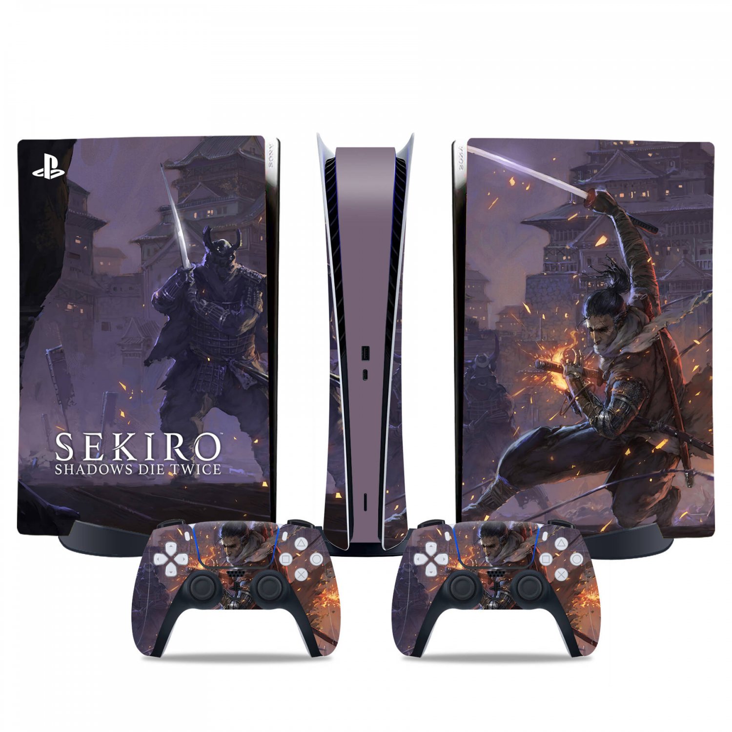 Sekiro Shadow Die Twice decal skin for PS5 digital Console & 2 Controllers