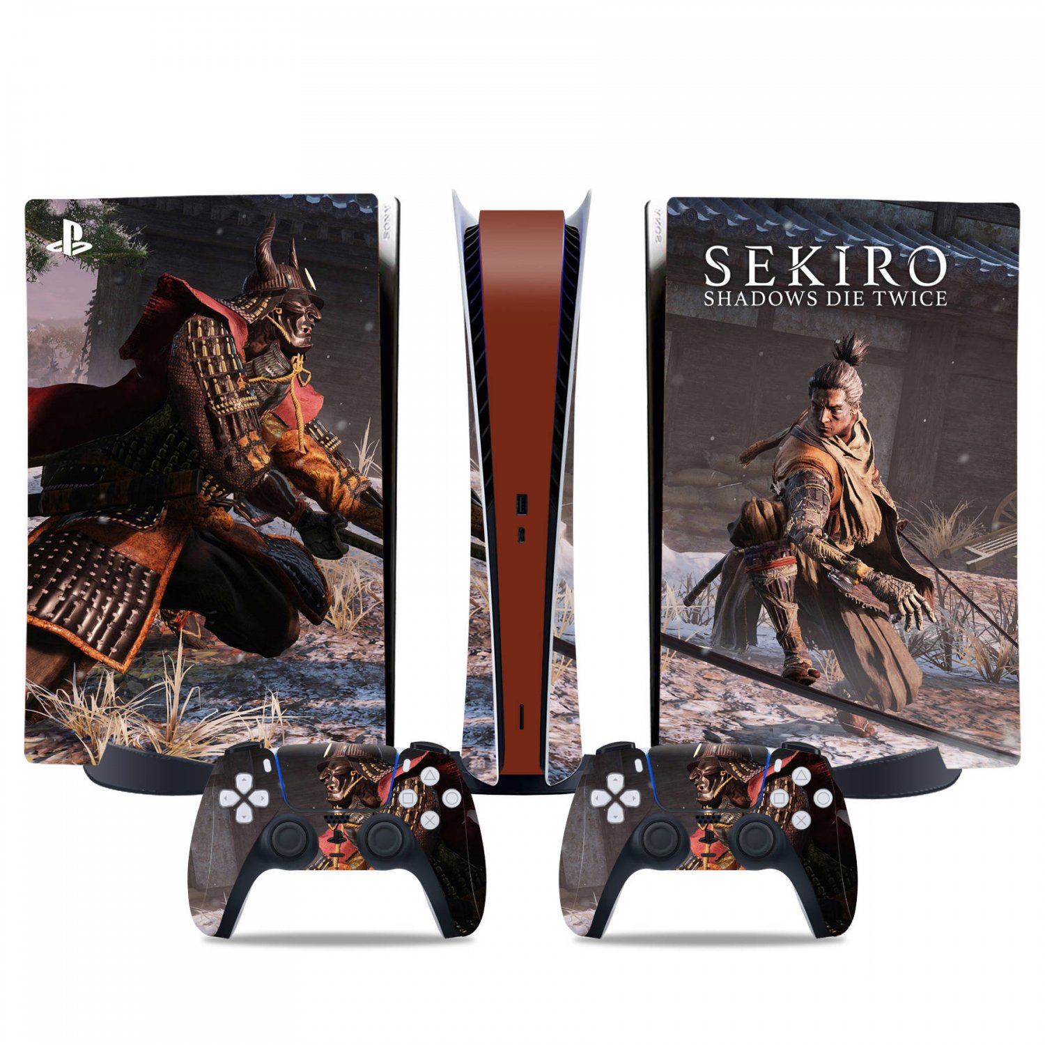 Sekiro Shadow Die Twice decal skin for PS5 digital Console & 2 Controllers