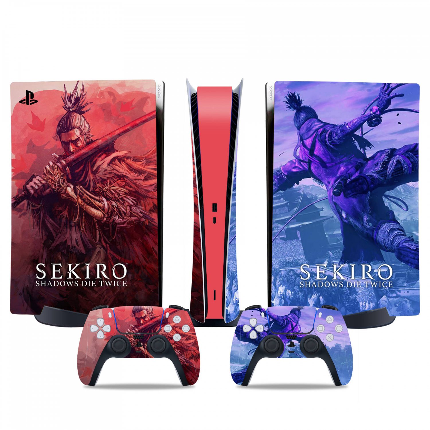 Sekiro Shadow Die Twice decal skin for PS5 digital Console & 2 Controllers