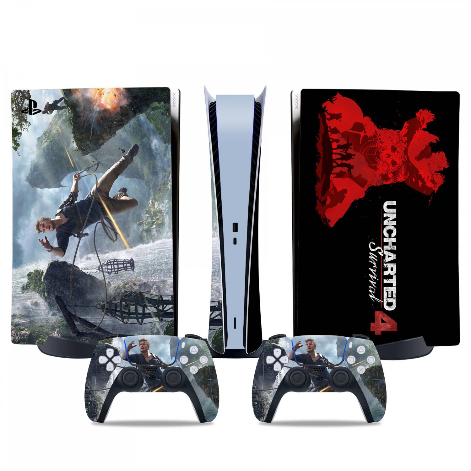 Uncharted decal skin for PS5 digital Console & 2 Controllers