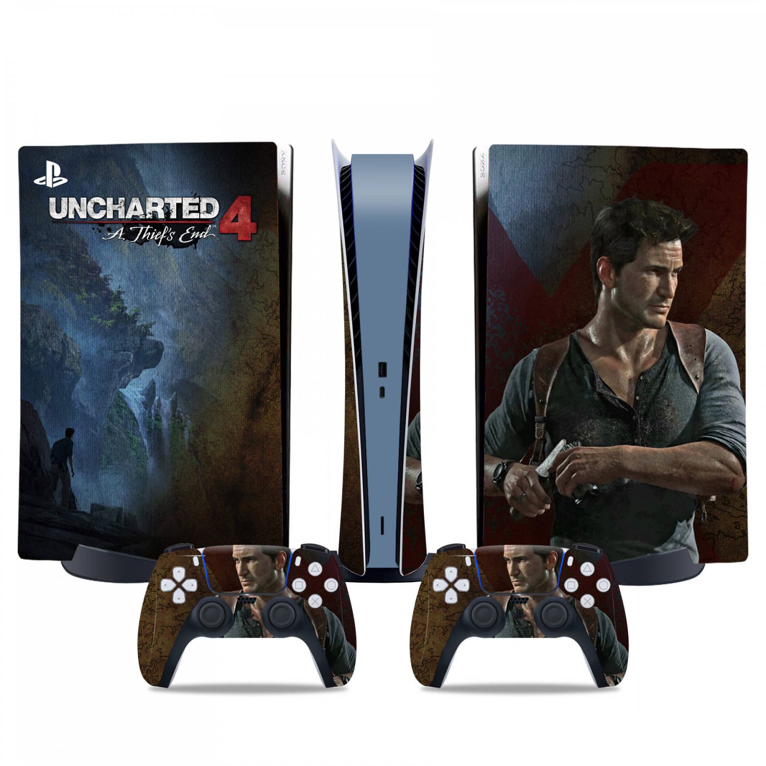 Uncharted decal skin for PS5 digital Console & 2 Controllers