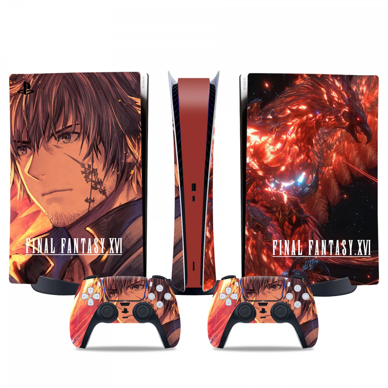 Final Fantasy 16 decal skin for PS5 digital Console & 2 Controllers