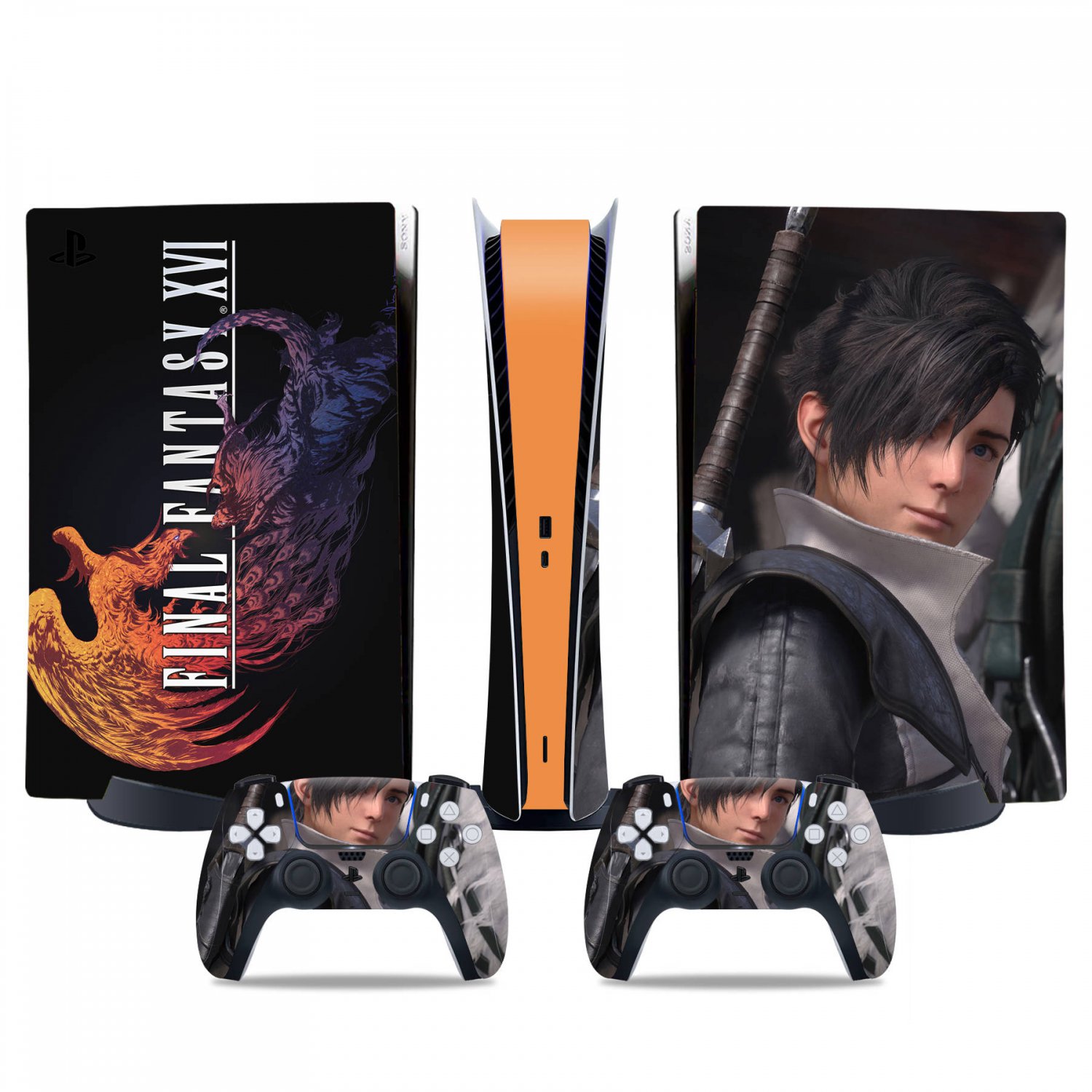 Final Fantasy 16 decal skin for PS5 digital Console & 2 Controllers