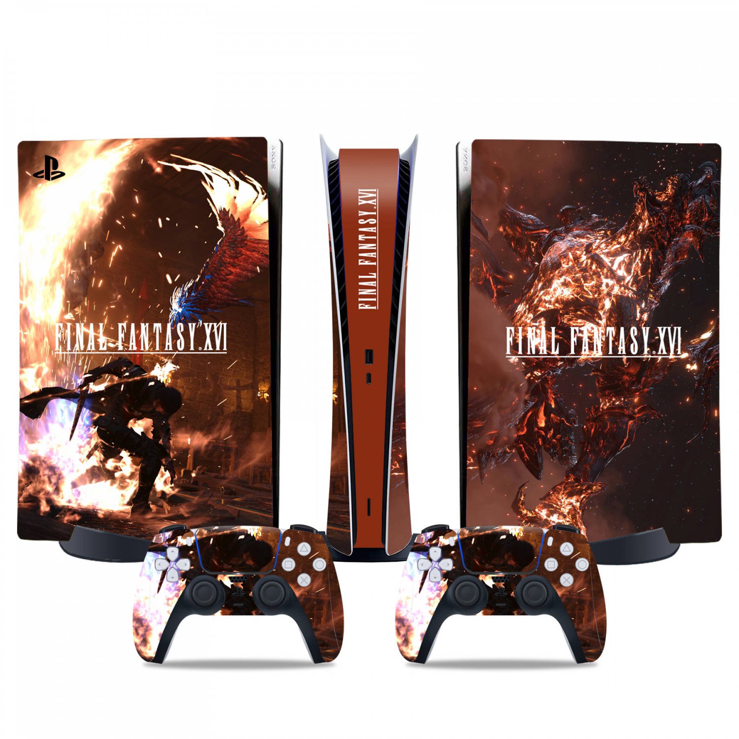 Final Fantasy 16 decal skin for PS5 digital Console & 2 Controllers