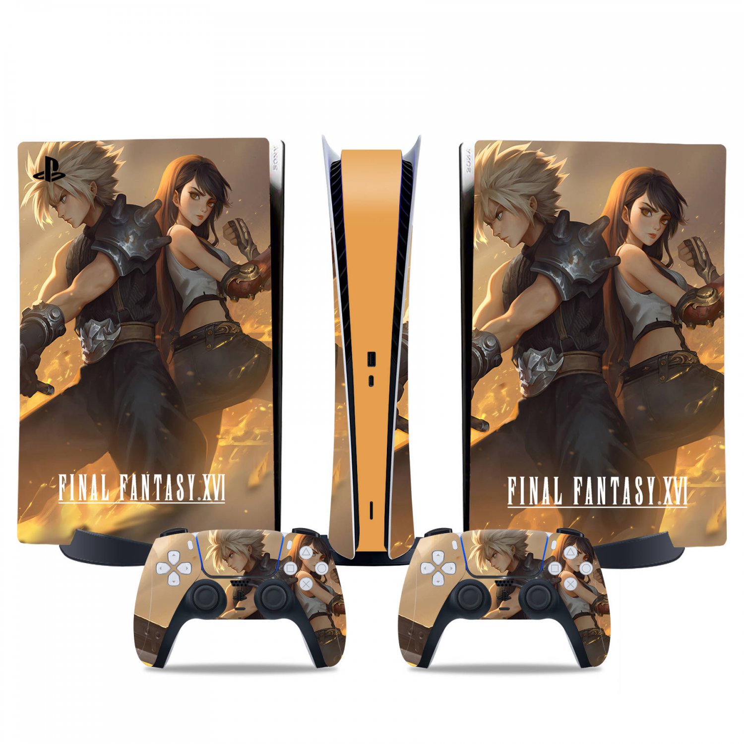 Final Fantasy 16 decal skin for PS5 digital Console & 2 Controllers
