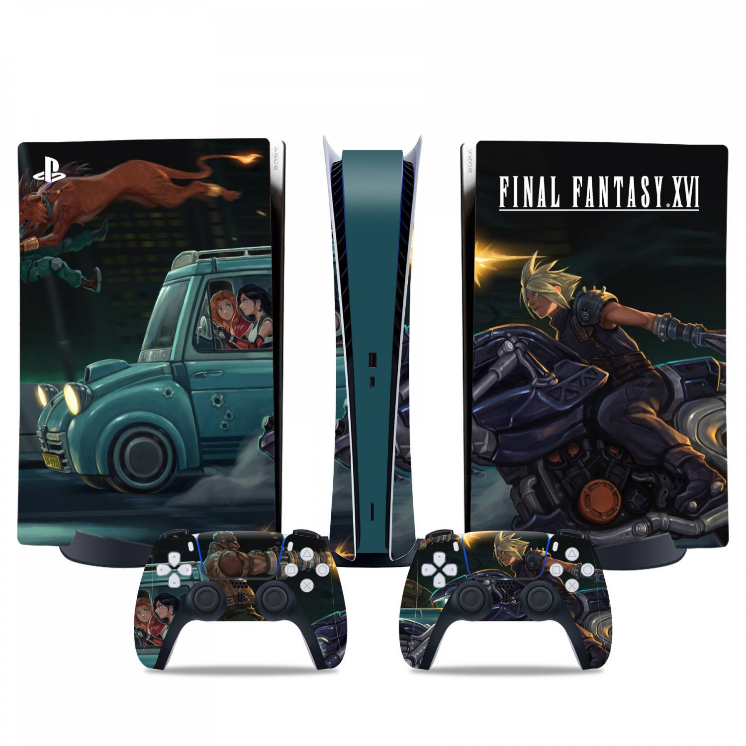 Final Fantasy 16 decal skin for PS5 digital Console & 2 Controllers