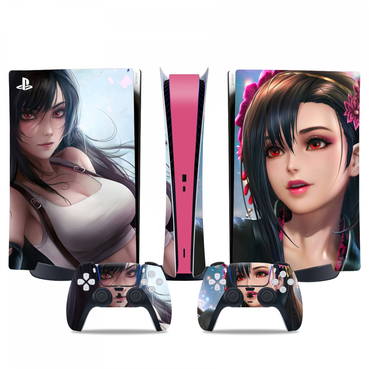 Final Fantasy 7 decal skin for PS5 digital Console & 2 Controllers