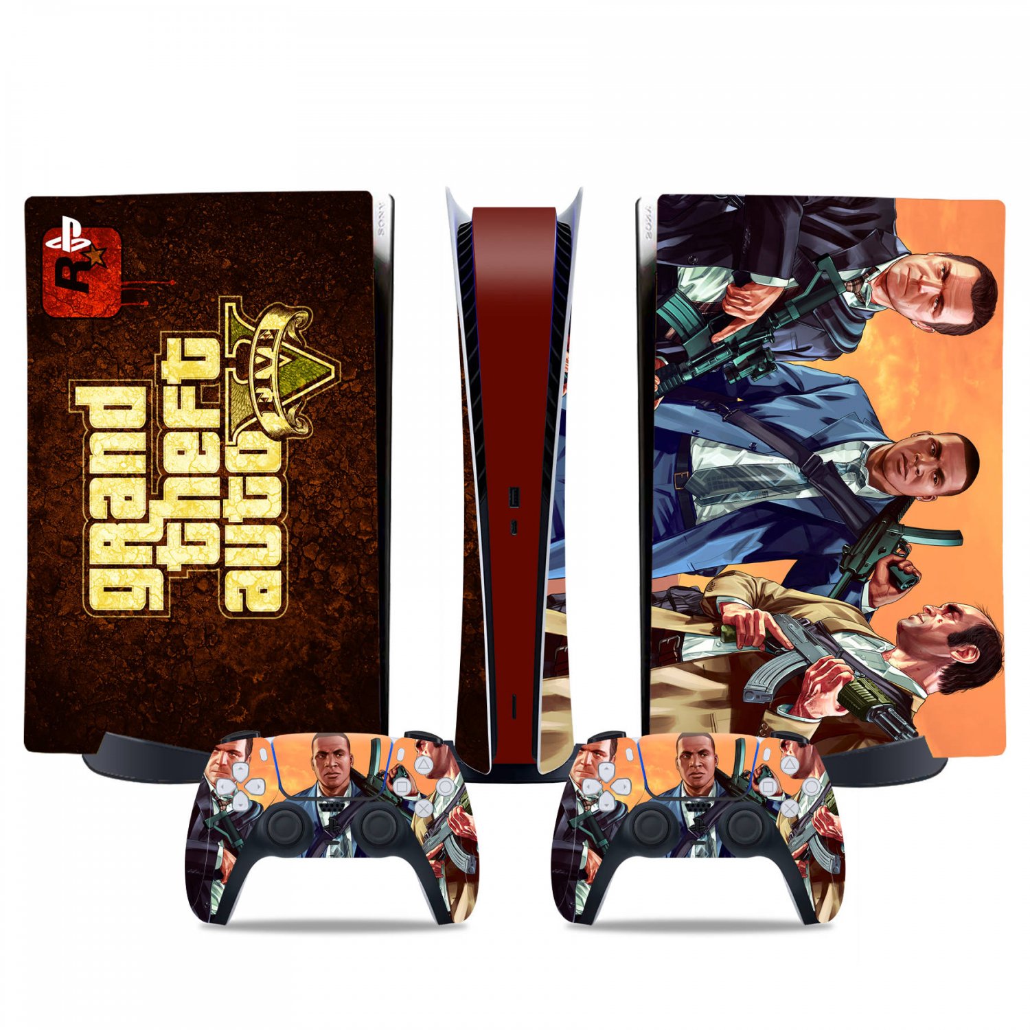 GTA 5 decal skin for PS5 digital Console & 2 Controllers