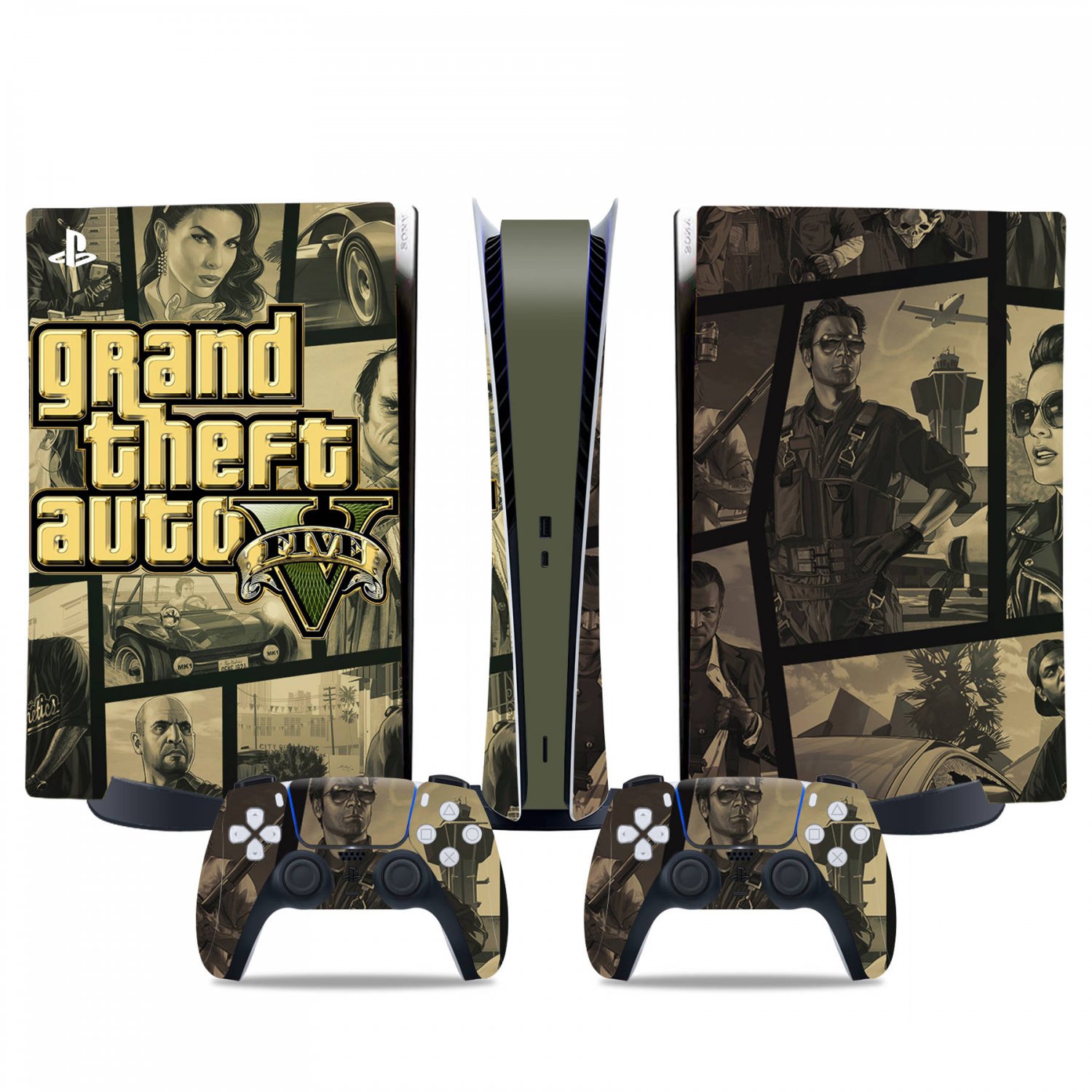 GTA 5 decal skin for PS5 digital Console & 2 Controllers