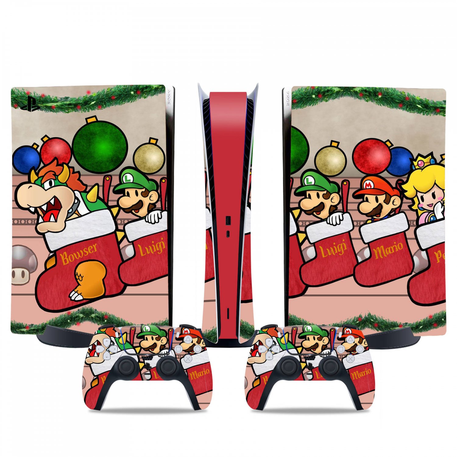 Super Mario decal skin for PS5 digital Console & 2 Controllers