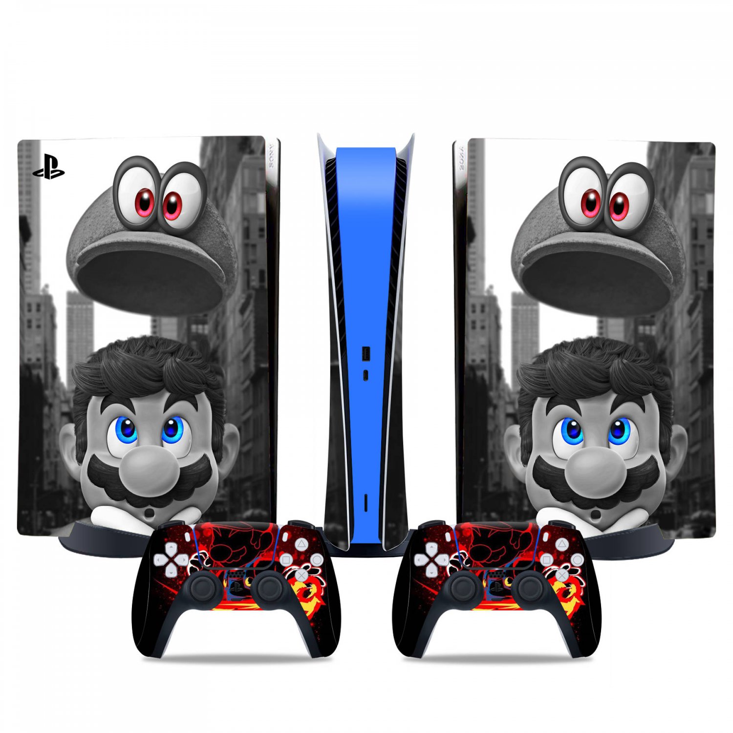 Super Mario decal skin for PS5 digital Console & 2 Controllers