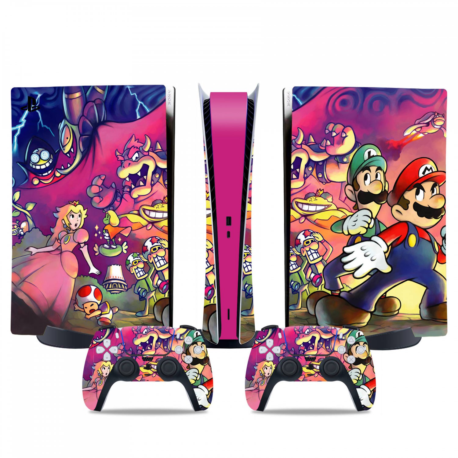 Super Mario decal skin for PS5 digital Console & 2 Controllers