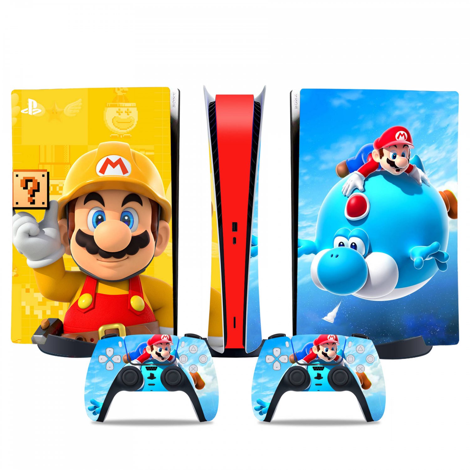 Super Mario decal skin for PS5 digital Console & 2 Controllers