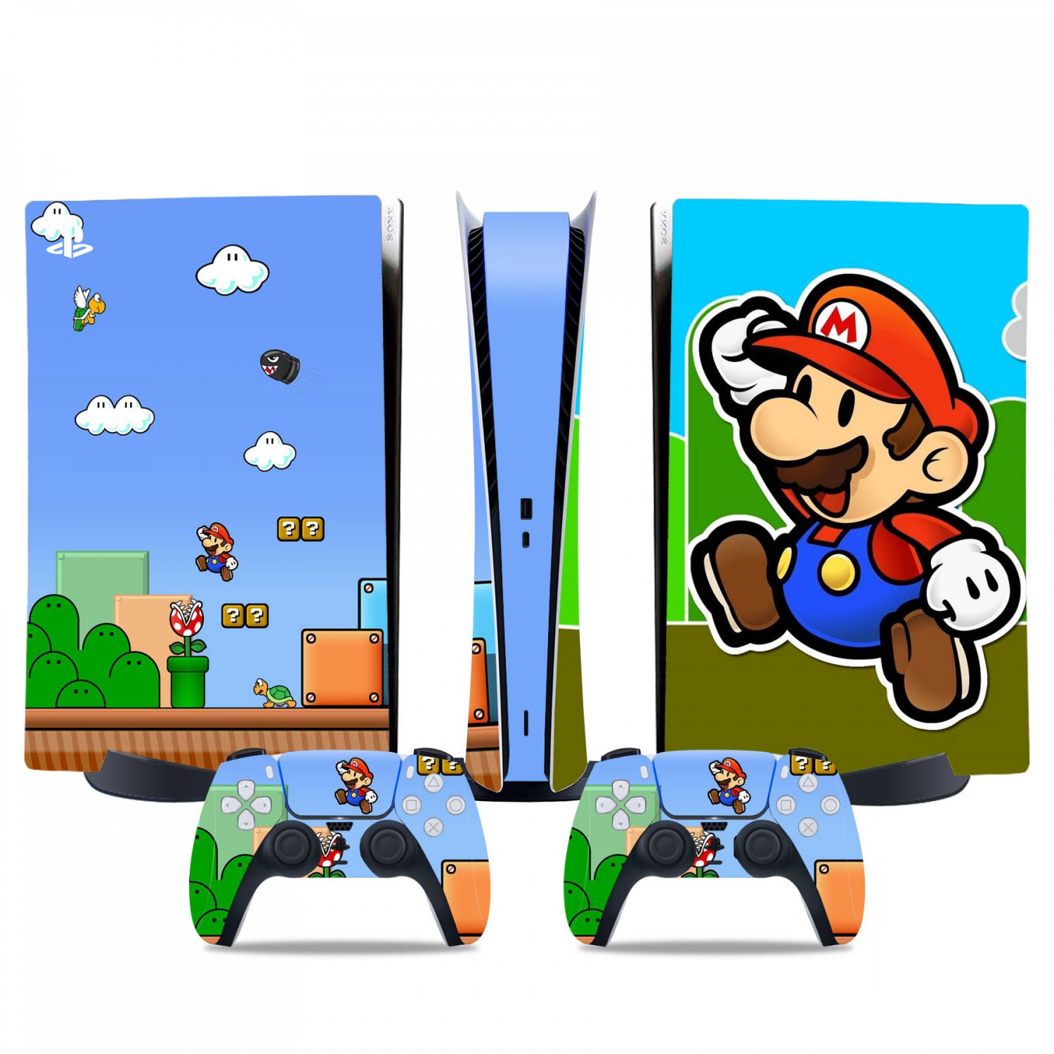 Super Mario decal skin for PS5 digital Console & 2 Controllers