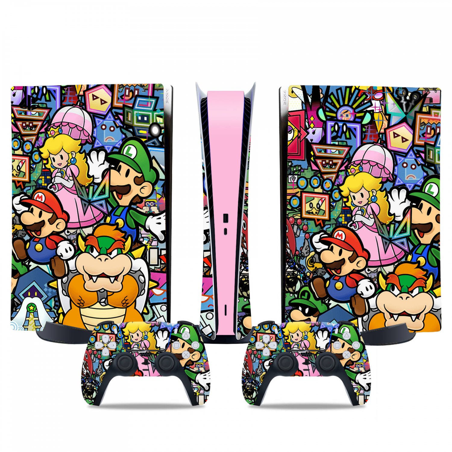 Super Mario decal skin for PS5 digital Console & 2 Controllers