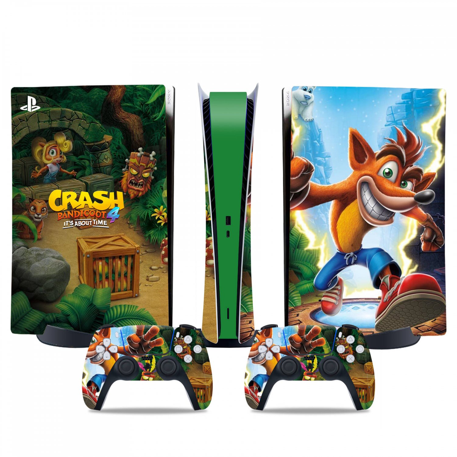 Crash Bandicoot decal skin for PS5 digital Console & 2 Controllers