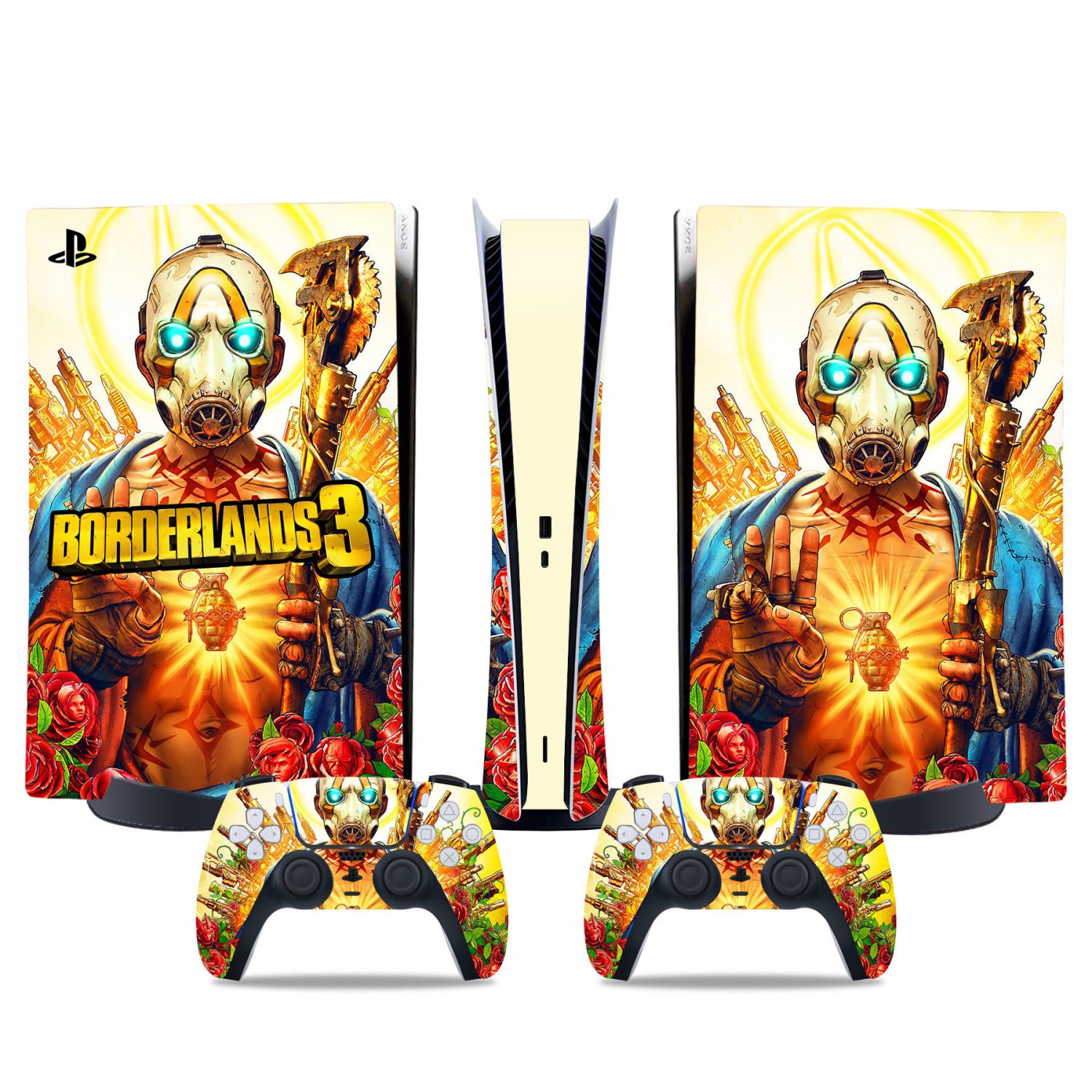 Borderlands 3 decal skin for PS5 digital Console & 2 Controllers