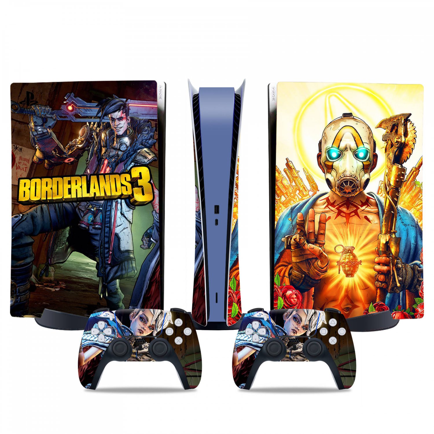 Borderlands 3 decal skin for PS5 digital Console & 2 Controllers